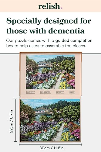 Miniatura 6 de Relish Rompecabezas de demencia para adultos, rompecabezas de jardín de Monet de 63 piezas, actividades de demencia para personas mayores