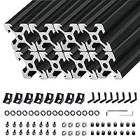 Vista 22 de BELLA BAYS 4 piezas de perfil de extrusión de aluminio ranura V de 15.75 pulgadas 400mm 2020 estándar europeo anodizado plateado guía de riel lineal