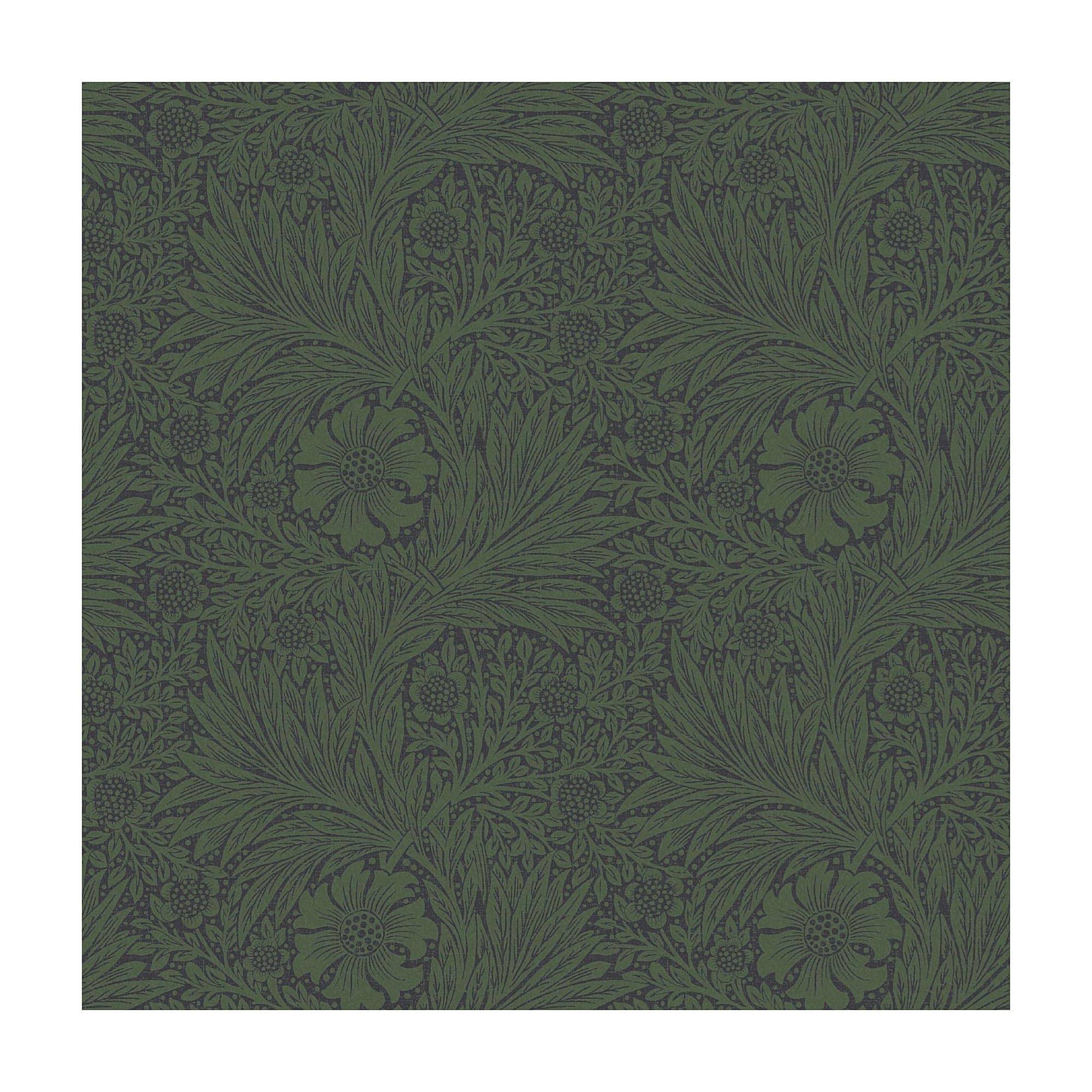 William Morris At Home Green Marigold Fibrous Wallpaper | Paste The Wall | Floral | Eco-Friendly