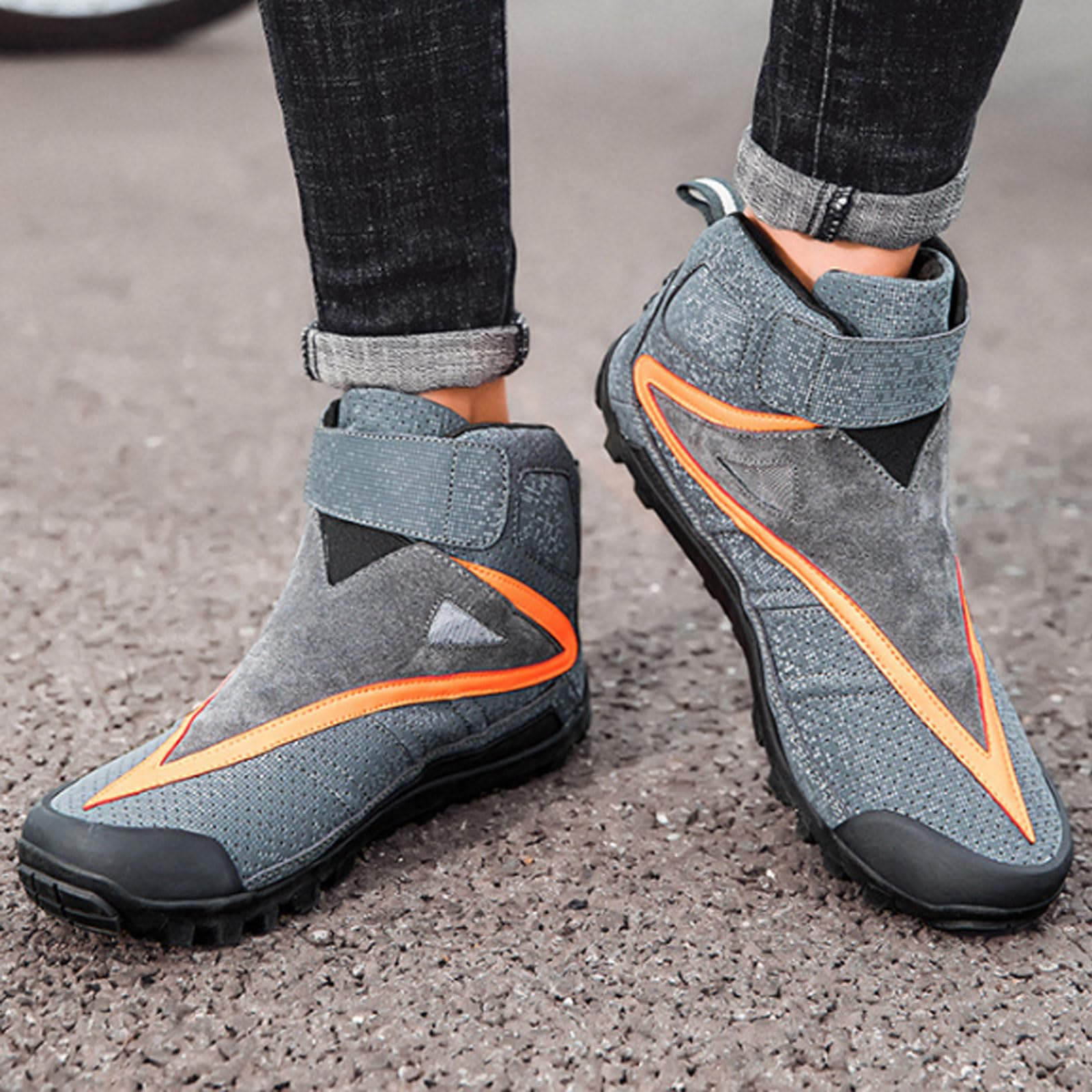 Moto Zapatos de Moto para Hombre,Zapatillas de Moto,Zapatillas de Motocicleta Casuales,Zapatillas de Motocicleta Antideslizantes,Suelas de Goma,Protección Tobillo y talón.