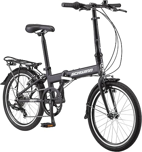 Schwinn Adapt U Bicicleta plegable, ruedas de 20 pulgadas, 7 velocidades, azul acero