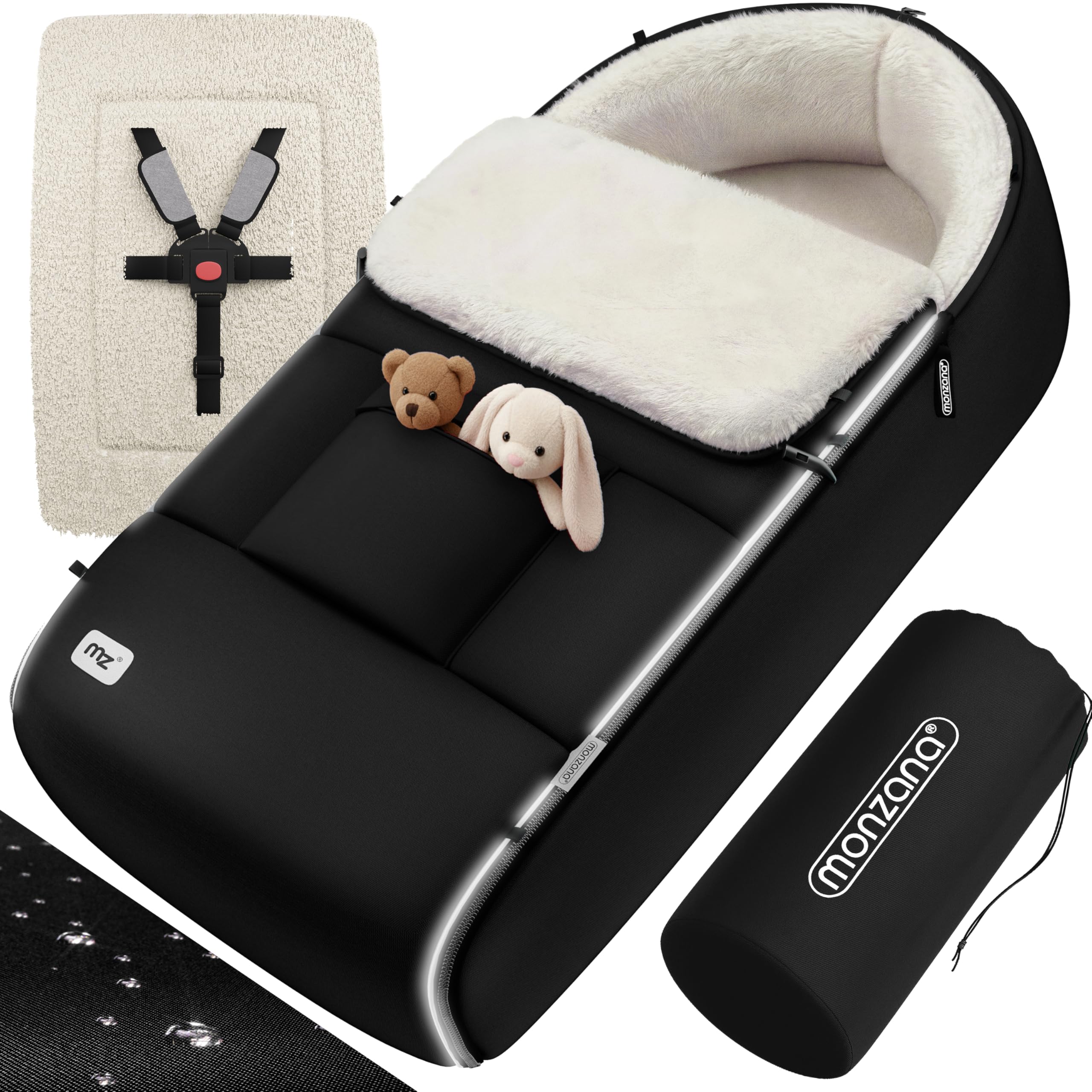 MONZANA® Réducteur de lit bébé Chancelière universelle pour poussette landeau ou siege auto Couverture bebe nid d'ange