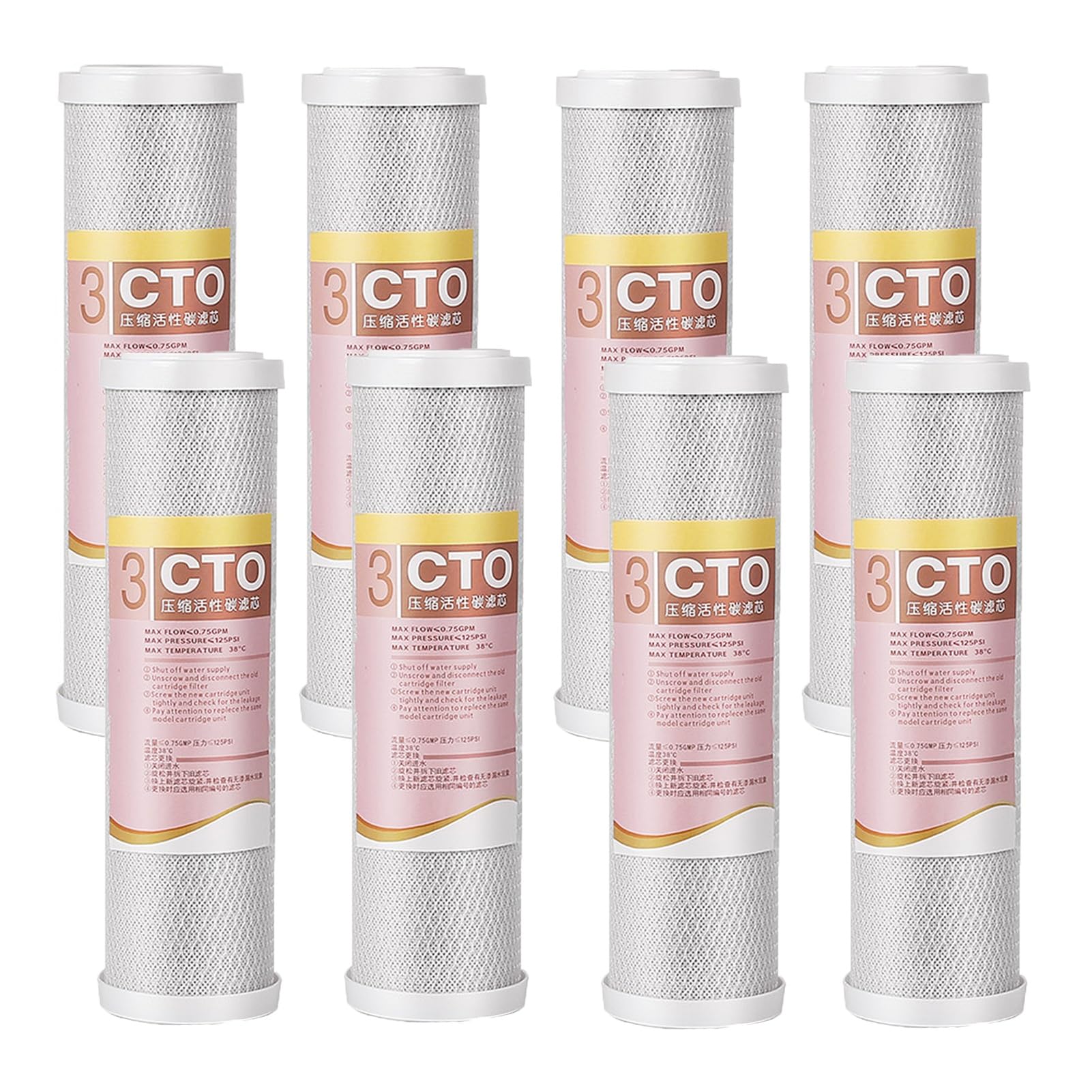 Filtre à eau au charbon universel 10x2,5 et 8 cartouches de remplacement