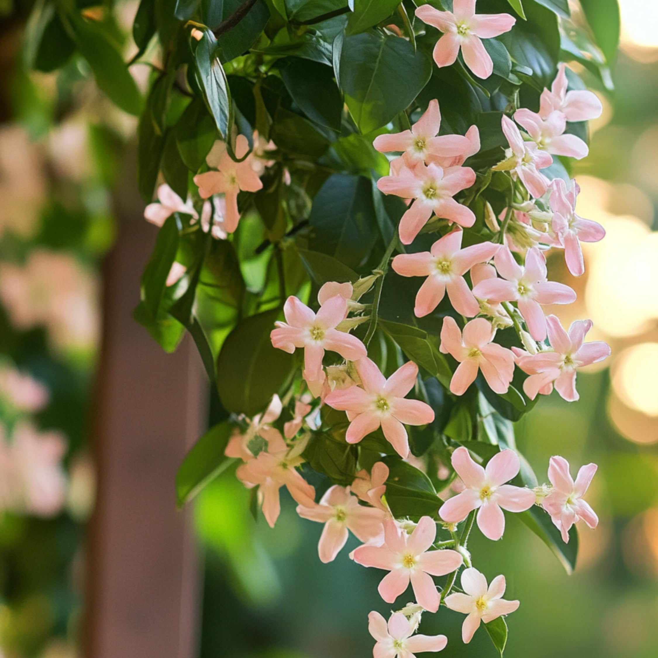 Plant in a Box - Trachelospermum jasminoides 'Pink Showers' - Set de 2 - Jasmin XL - Grimpante rustique - Pot 17cm - Hauteur 110-120cm