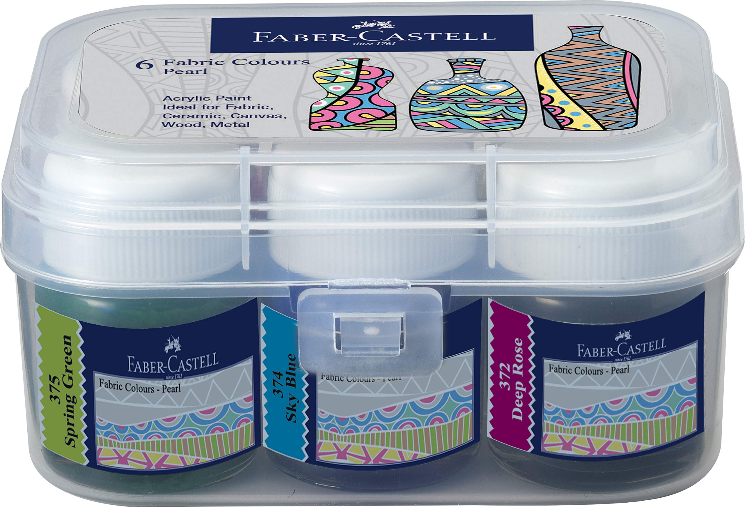 a.w.faber-castell i pvt ltd Faber-Castell Fabric Colors - Pearl Assorted, (Pack of 6)-picture-27