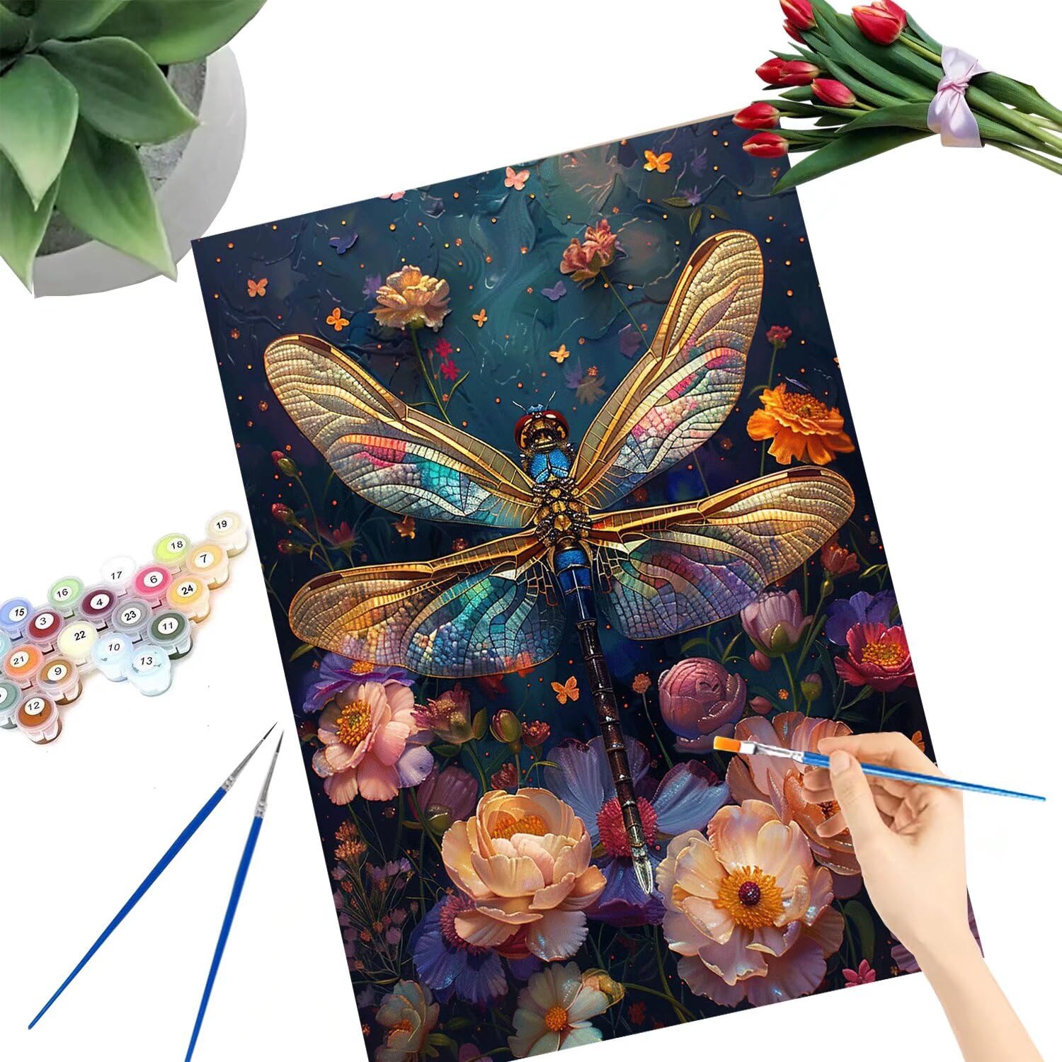 Pintar por Numeros Adultos pintar por numeros niños manualidades niños 10 años, DIY Pintar por Números de Pincel y Pintura acrílica Decoraciones para el Hogar Manualidades, sin Marco 60x80cm C-142
