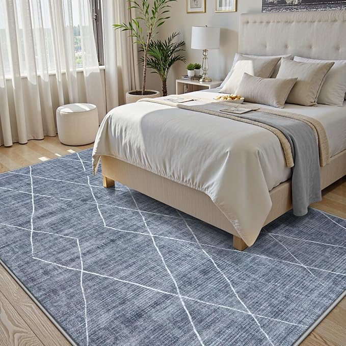 Amazon.com: LIVEBOX Dark Grey Washable Area Rug 5x7 - Modern Geometric ...