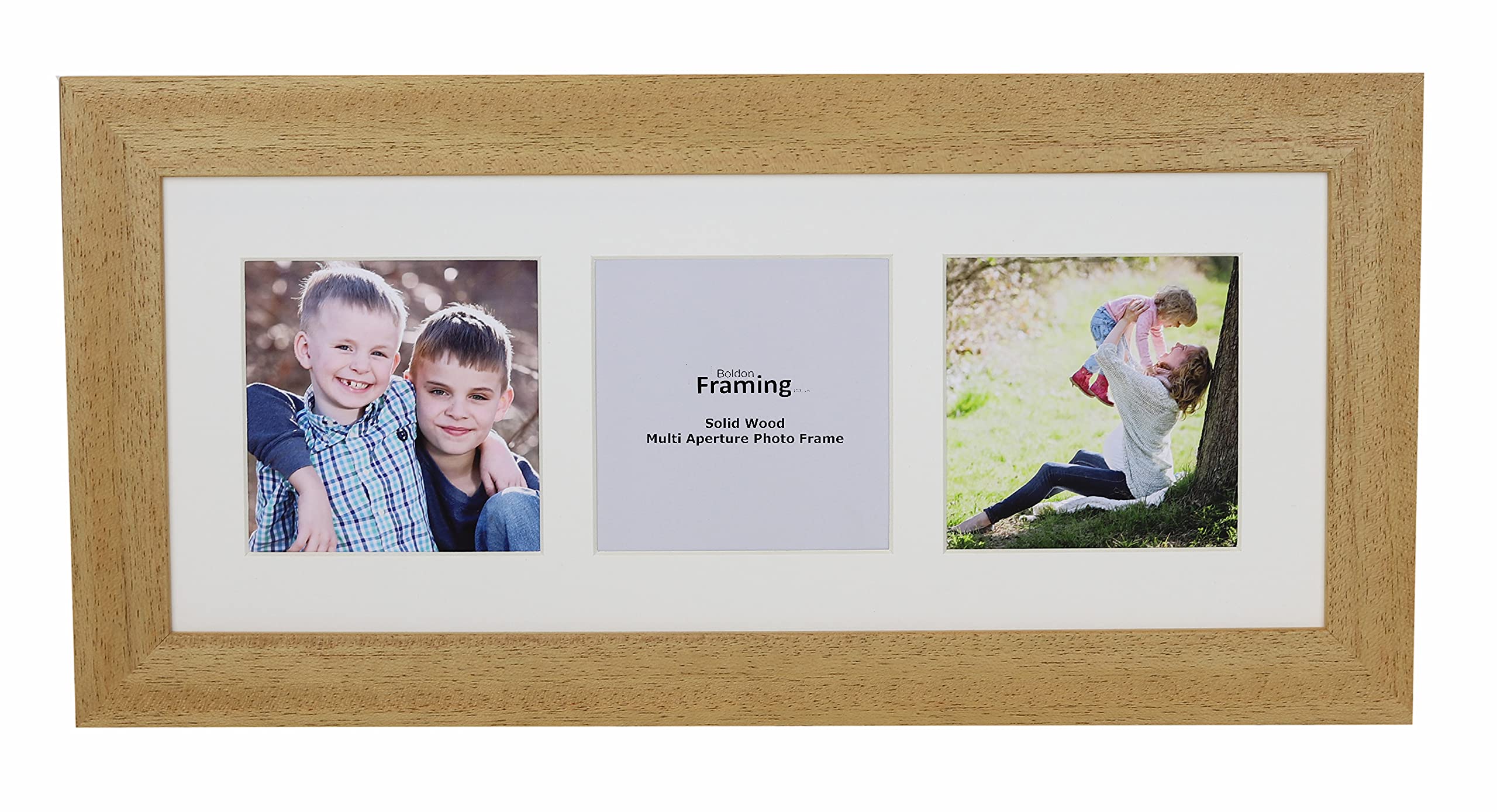 Boldon Framing REAL WOOD Square Multi Aperture Photo Picture Frame Instagram Wide Collage