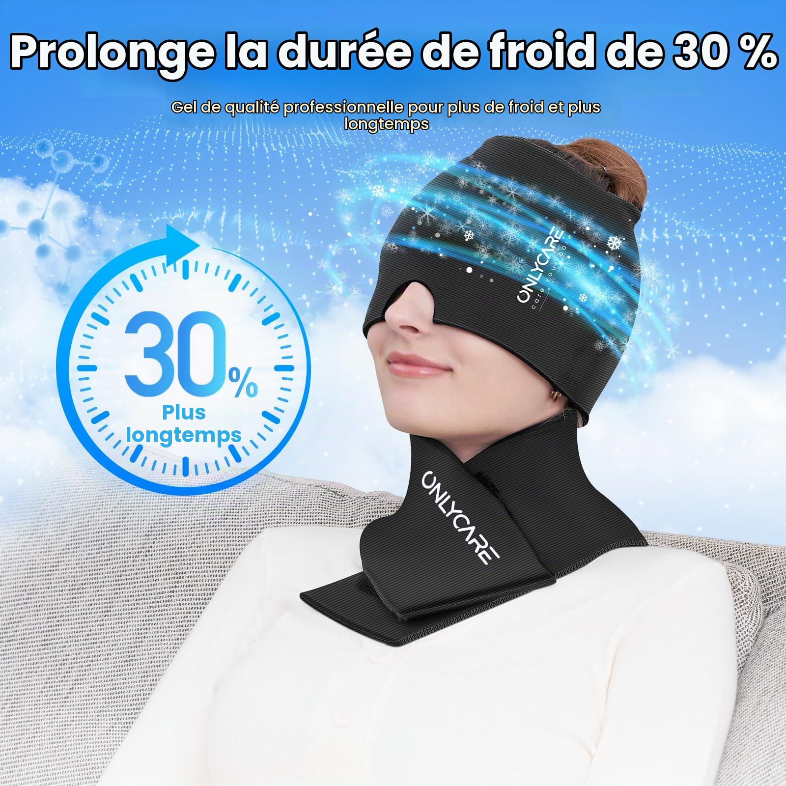 ONLYCARE masque migraine et pack de glace en gel pour le cou