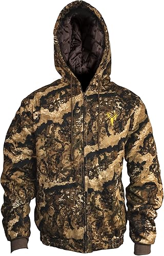 Miniatura 7 de Hot Shot Chaqueta de caza de camuflaje de sarga aislada para hombre, camuflaje con carcasa de algodón, para clima frío, caza de pájaros y ciervos