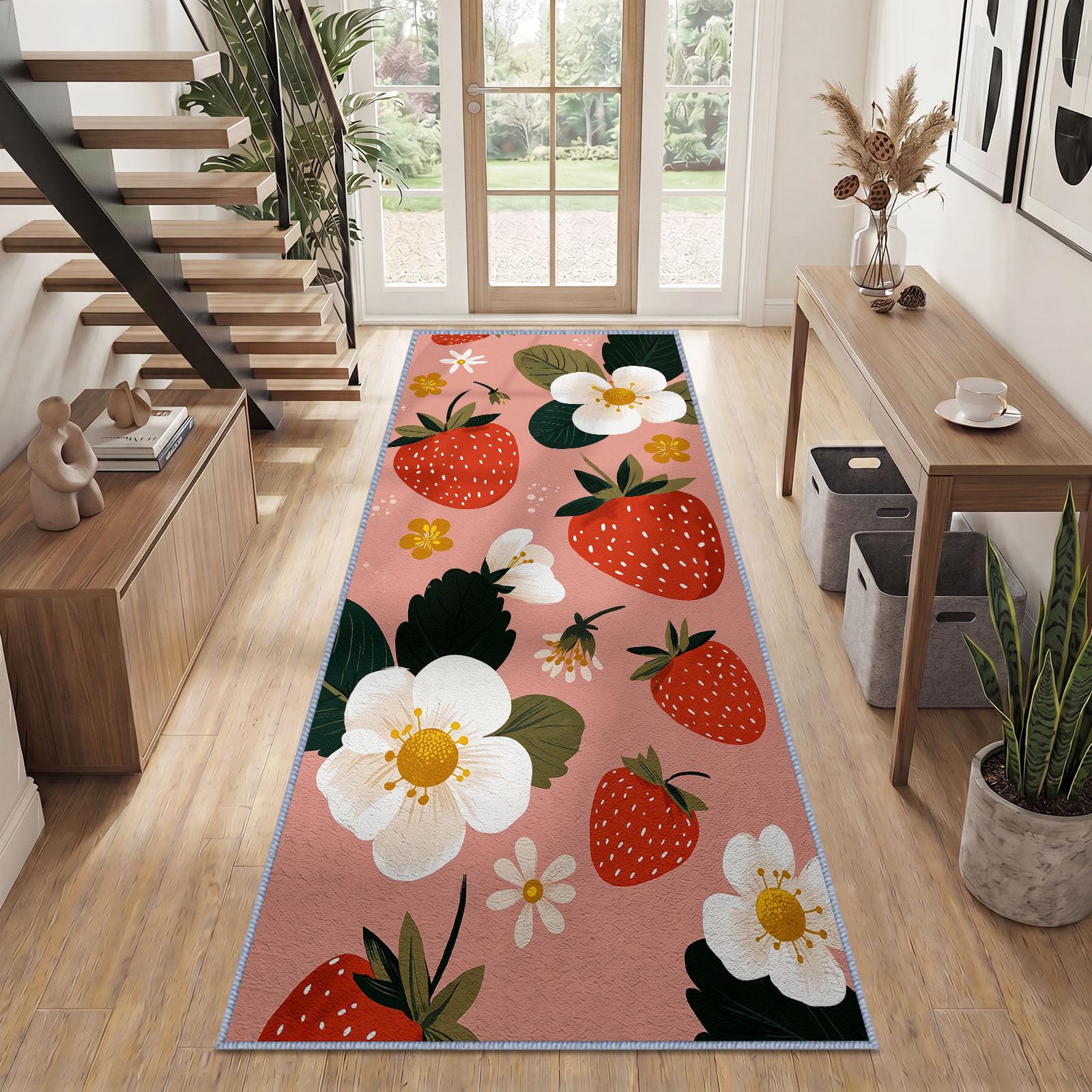 Truskawkowy Cartoon Dywan do przedpokoju Można prać w pralce 60x240cm