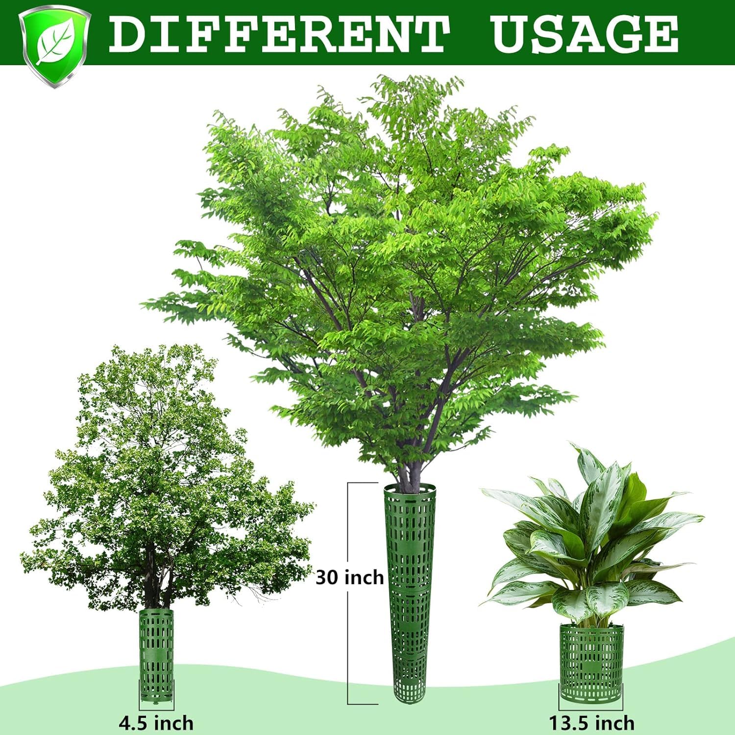Protezione per tronco d'albero, confezione da 7 protezioni espandibili resistenti per tagliaerba, animali, facili da usare, perfette per alberelli e alberi da frutto