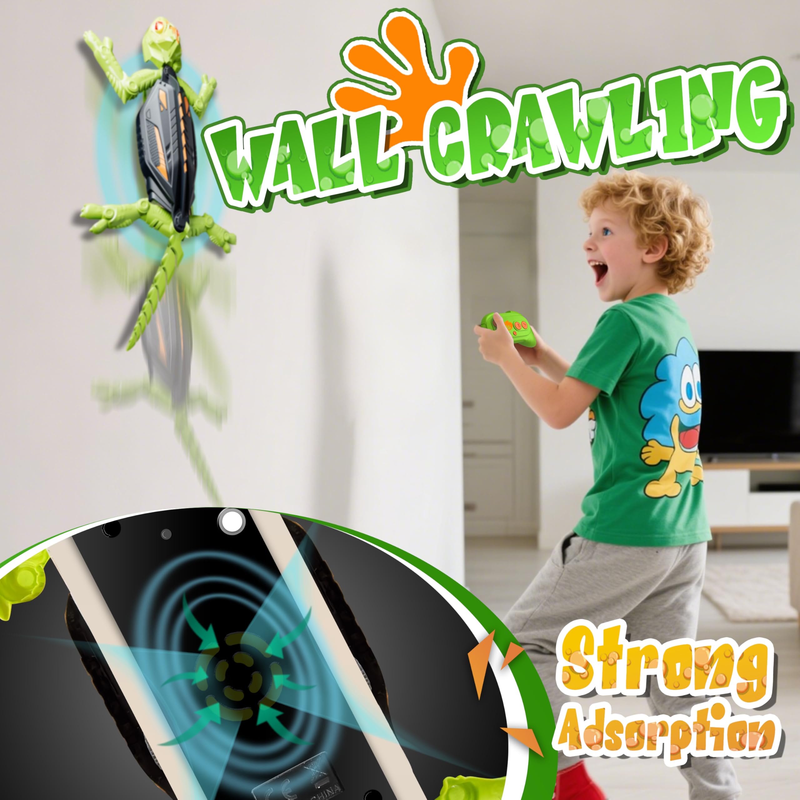 Recargable Camaleón Teledirigido, Gecko Teledirigido con Ojos LED, Lagarto Robot Juguetes, Regalos de Cumpleaños para Niños Niñas 3 4 5 6 7 8+ Años [Versión Mejorada]