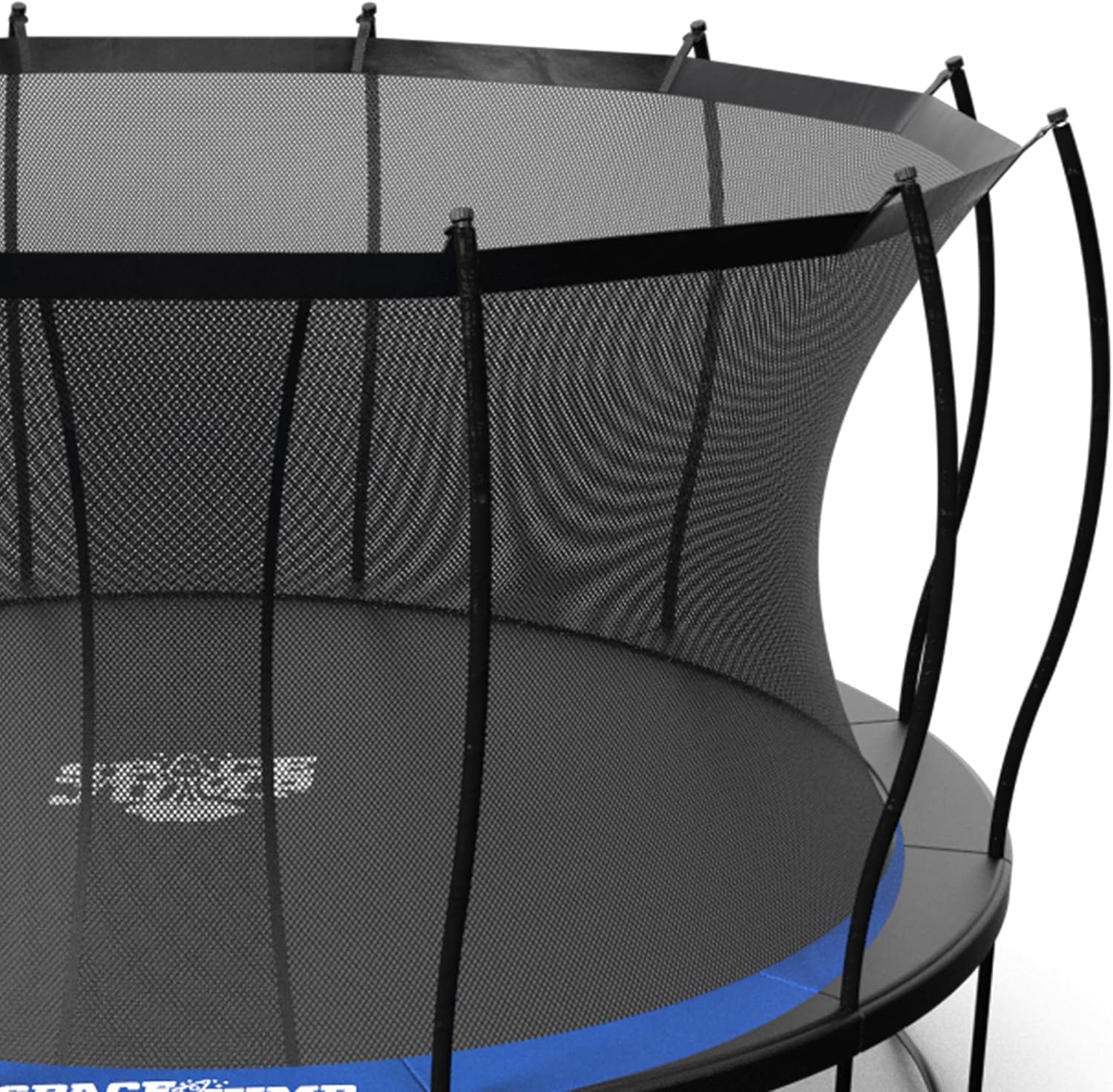 SpaceJump Lunar Trampoline, Outdoor 8 FT, 10 FT, 12 FT, 14 FT, 16 FT Round Bouncer with Safety Net, Optional Accessories, Black