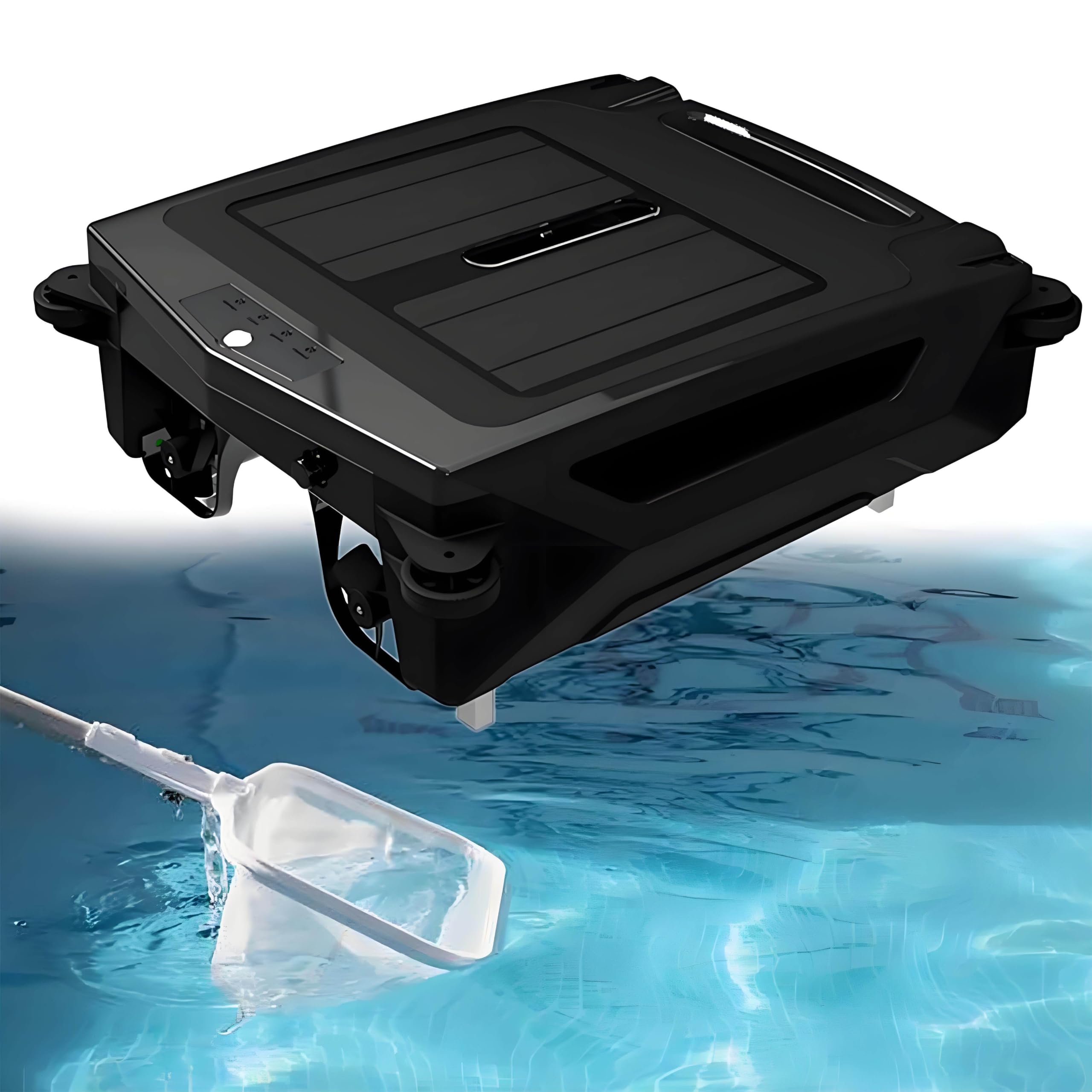 LJLYYDS Robotic Solar Pool Skimmer Cleaner: Cordless Pool Skimmer for Pools Automatic Pool Cleaning Robot with Solar Powered Dual Charging