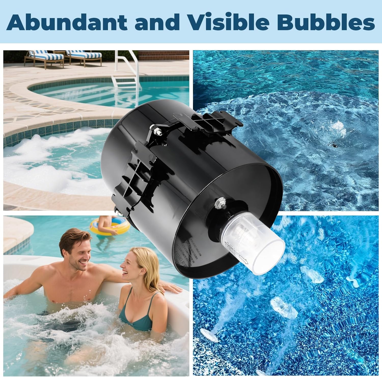 6316220F Silencer Spa Blower 1.5 HP 240 Volt 3.8 Amps Replacement for Air Supply, for use with 2 inch Plumbing, Quiet and Shock-Absorbing, Easy Installation, for Pool Hot Tub & Spa