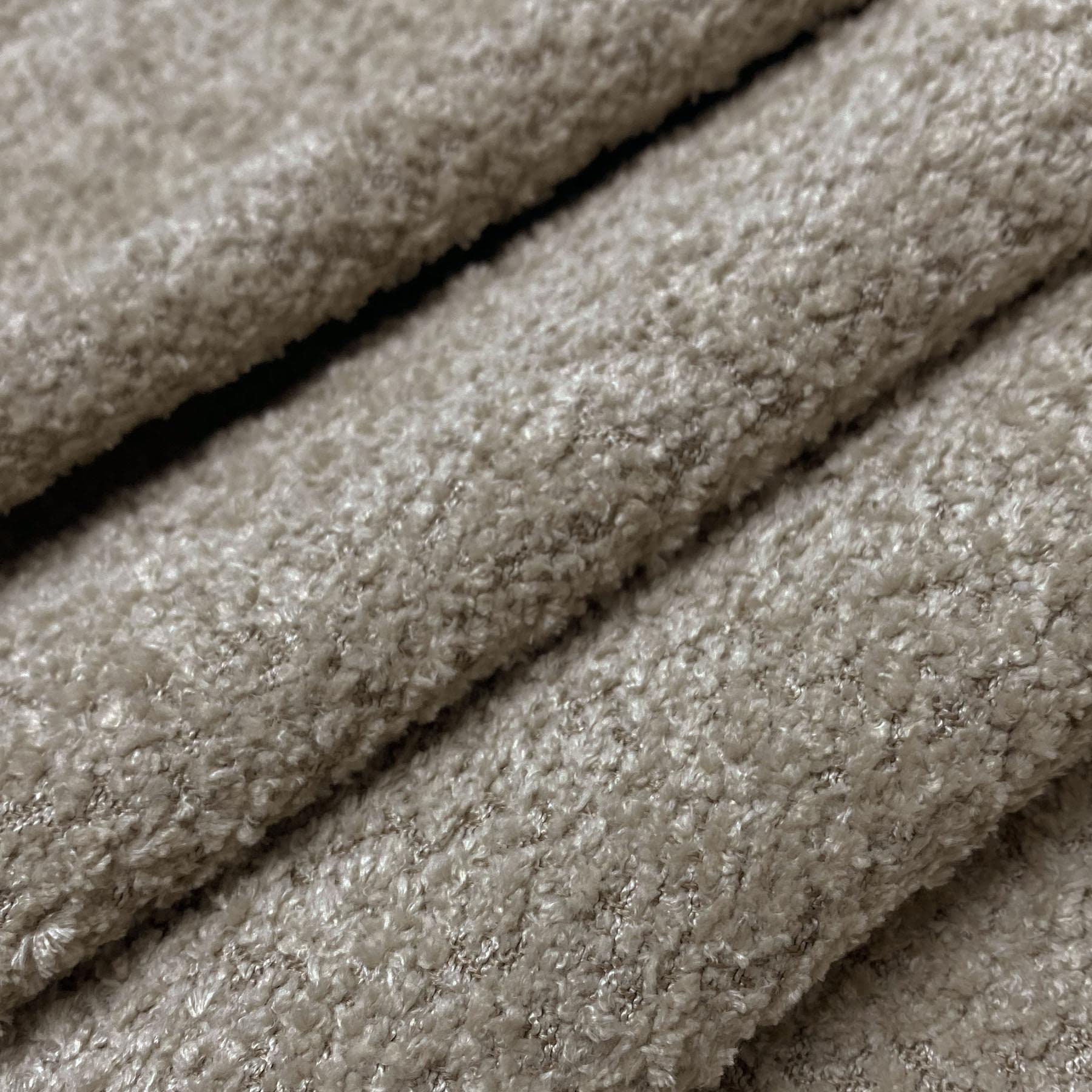 I Want Fabric Clay Soft Teddy Boucle Slubbed Curled Fire Retardant Nubby Upholstery Fabric By The Metre