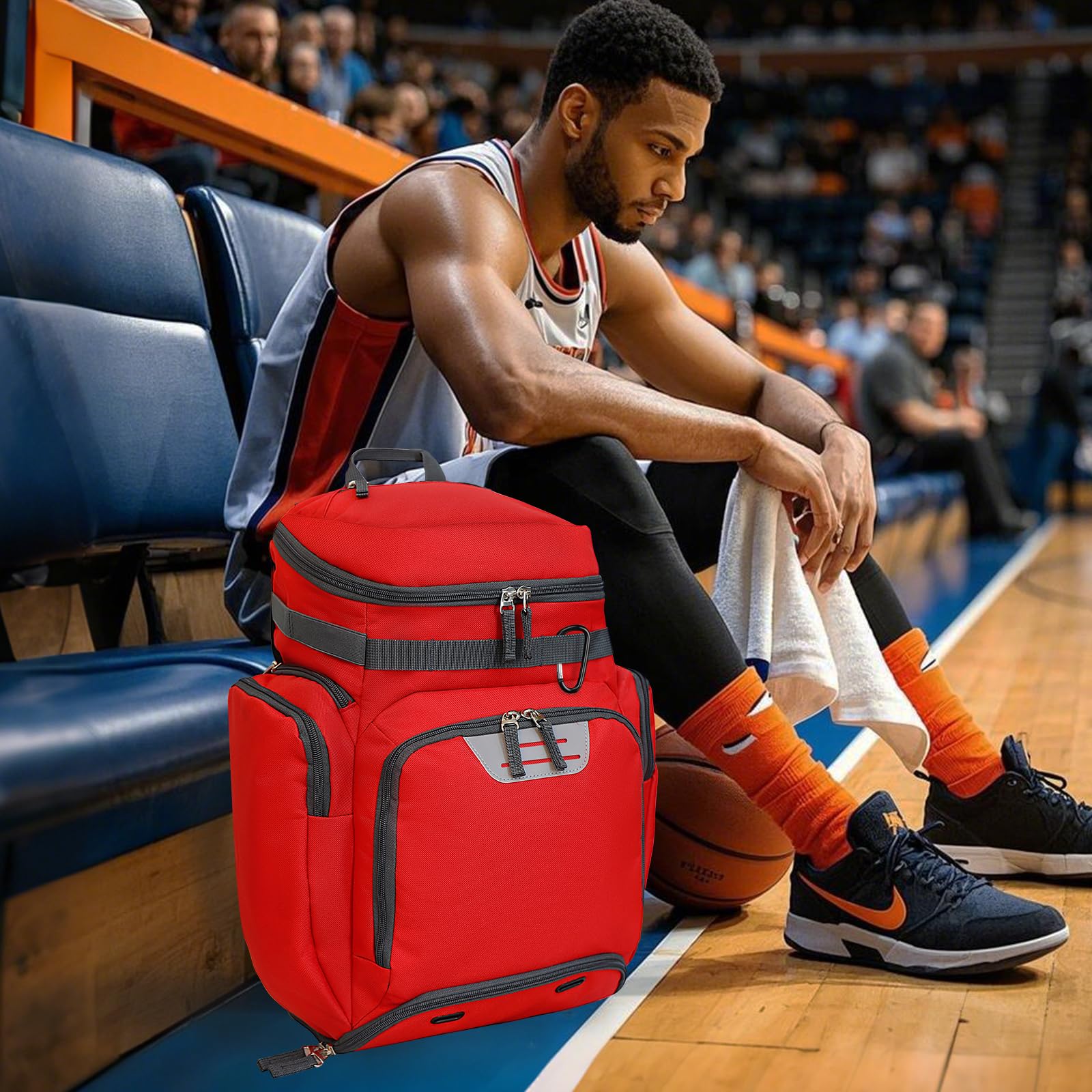 Goloni Basketball-Rucksack mit großem Schuh- und Ballfach, Fußballrucksack, Baseball, Softball, Volleyball, Sportrucksack, Reise-Rucksack, Basketball-Trainingsausrüstung