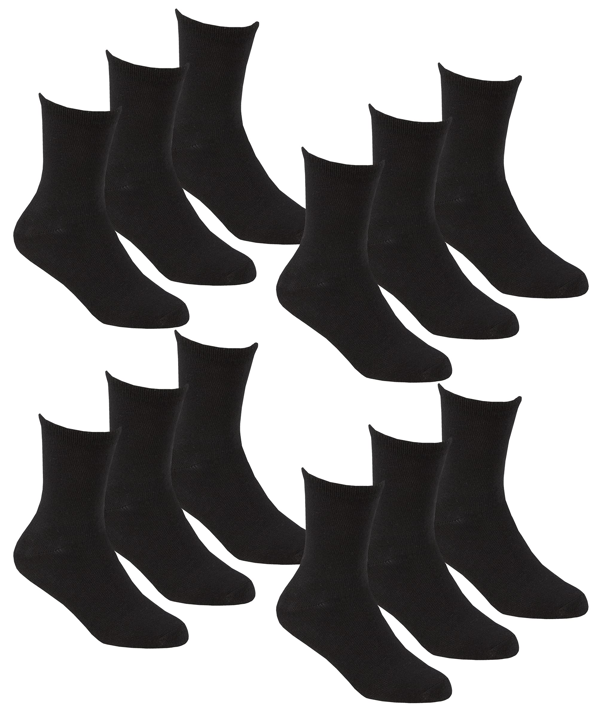 Undercover Unisex Kids 12 Pairs - Black 12 Pairs Kids Bamboo Ankle Socks 42B710 Black 4-6