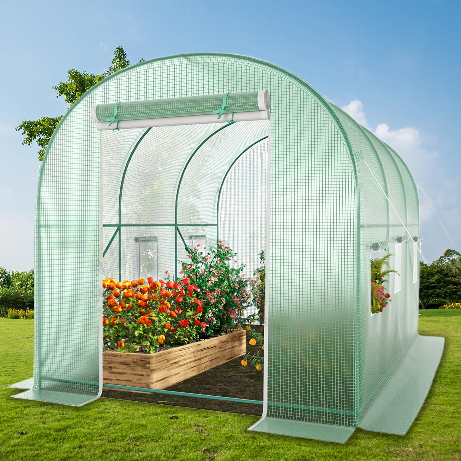 Amazon.com : Walk-in Greenhouse, 12x7x7 FT Heavy Duty Tunnel Green