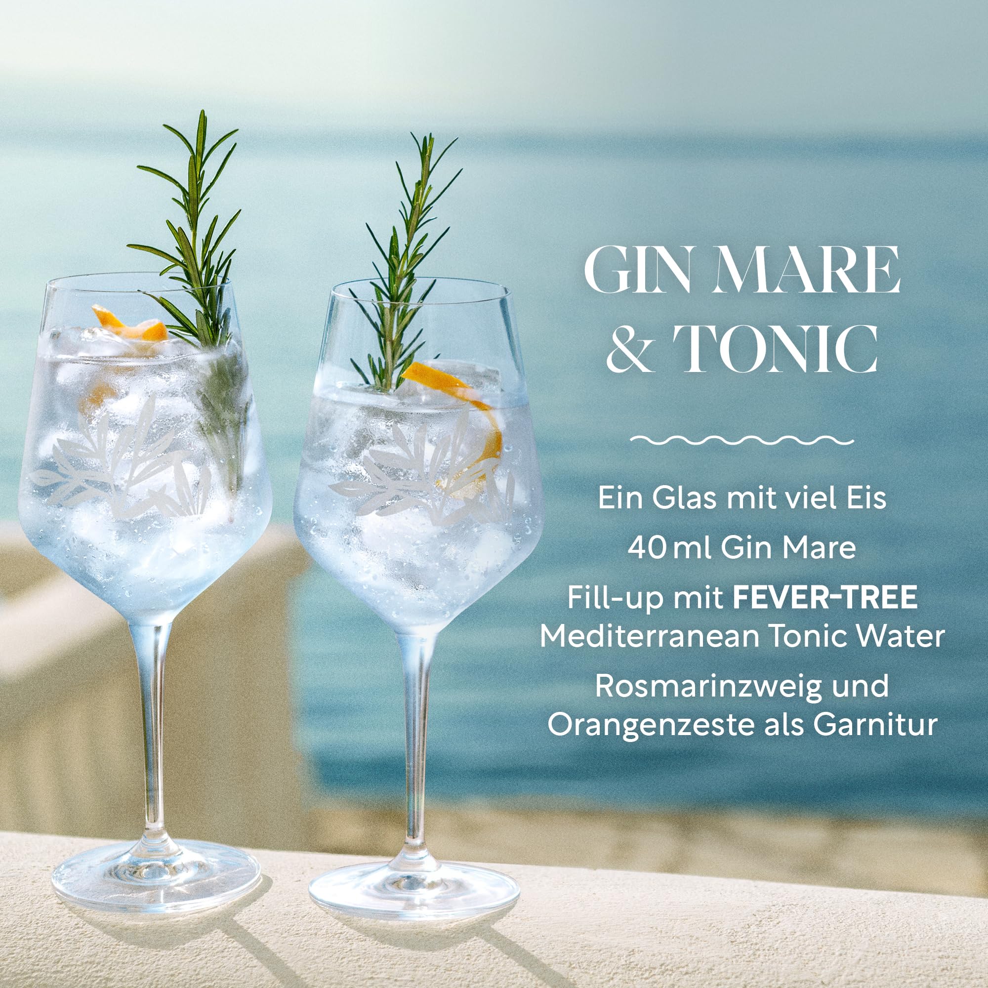 Gin Mare und FEVER-TREE Mediterranean Tonic Water - Cocktail Set - 1x 0.7L Premium Gin mit 8-Pack 150 ml Tonic Water - Das Premium Gin und Tonic Set, für einen Cocktail mit mediterranem Twist