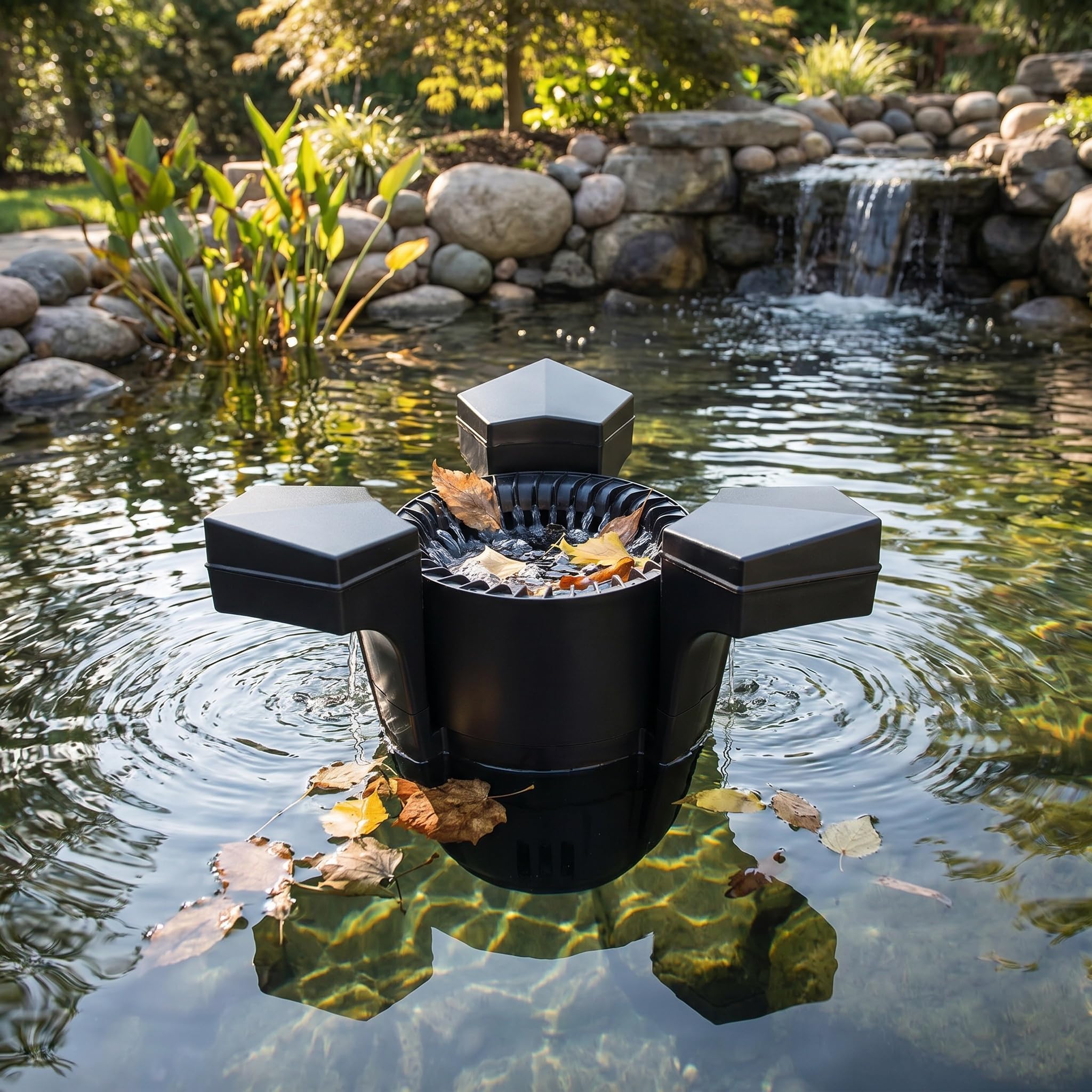 Skimmer galleggiante per laghetto con pompa, pulitore automatico per piscine e giochi d'acqua, include cavo di alimentazione da 10 m
