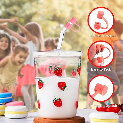 Miniatura 5 de Stanley - 12 fundas reutilizables de silicona para puntas de popote de 0.354 a 0.315 pulgadas, tapas de puntas de pajita, tapa de pajita, tapas de