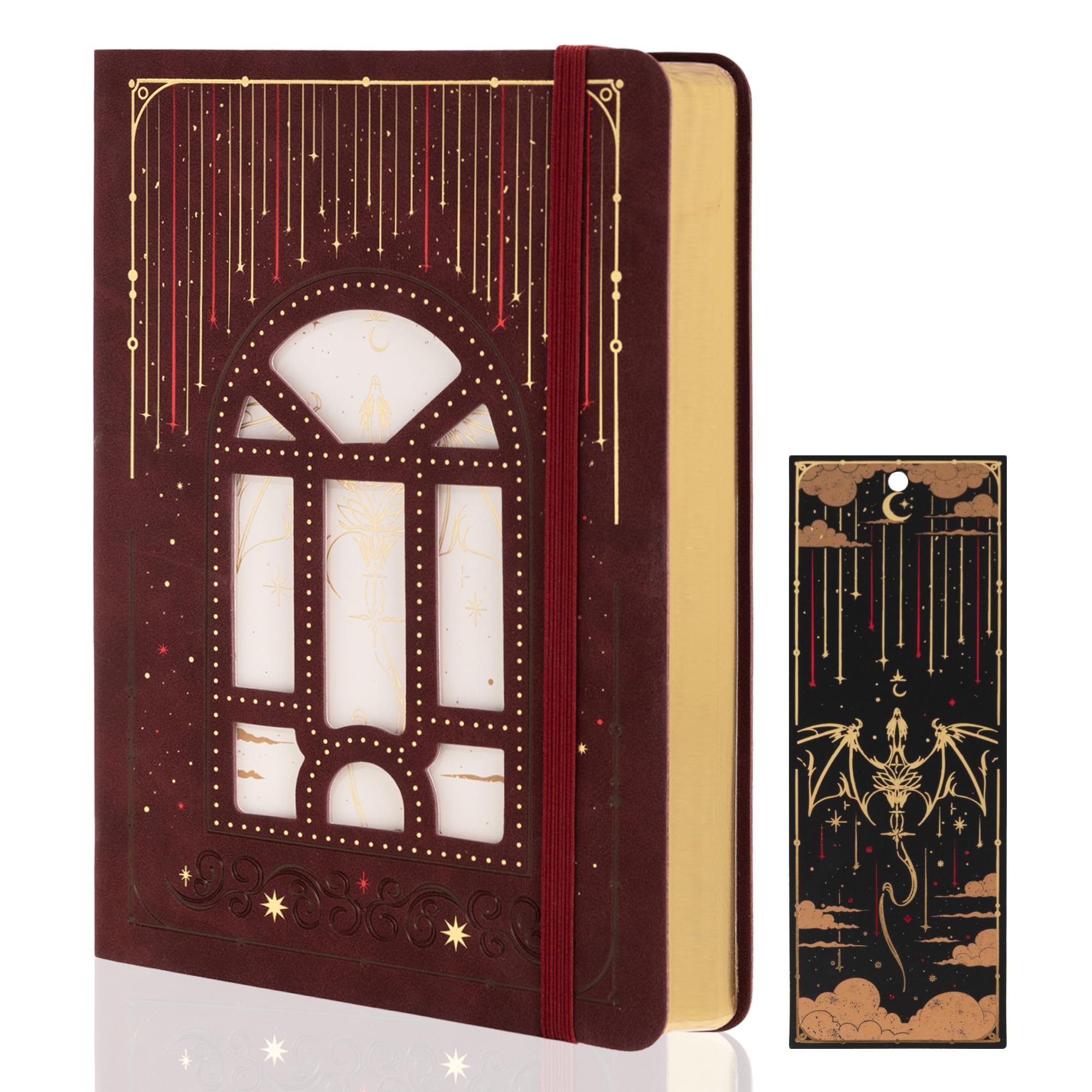 TIEFOSSI Dotted Journal Notebook for Men & Women, Dragon Notebook with Hollow Out Cover Design, A5 Hardcover Journal with Bookmark for Boy, 160 GSM Thick Paper and 192 Numbered Pages