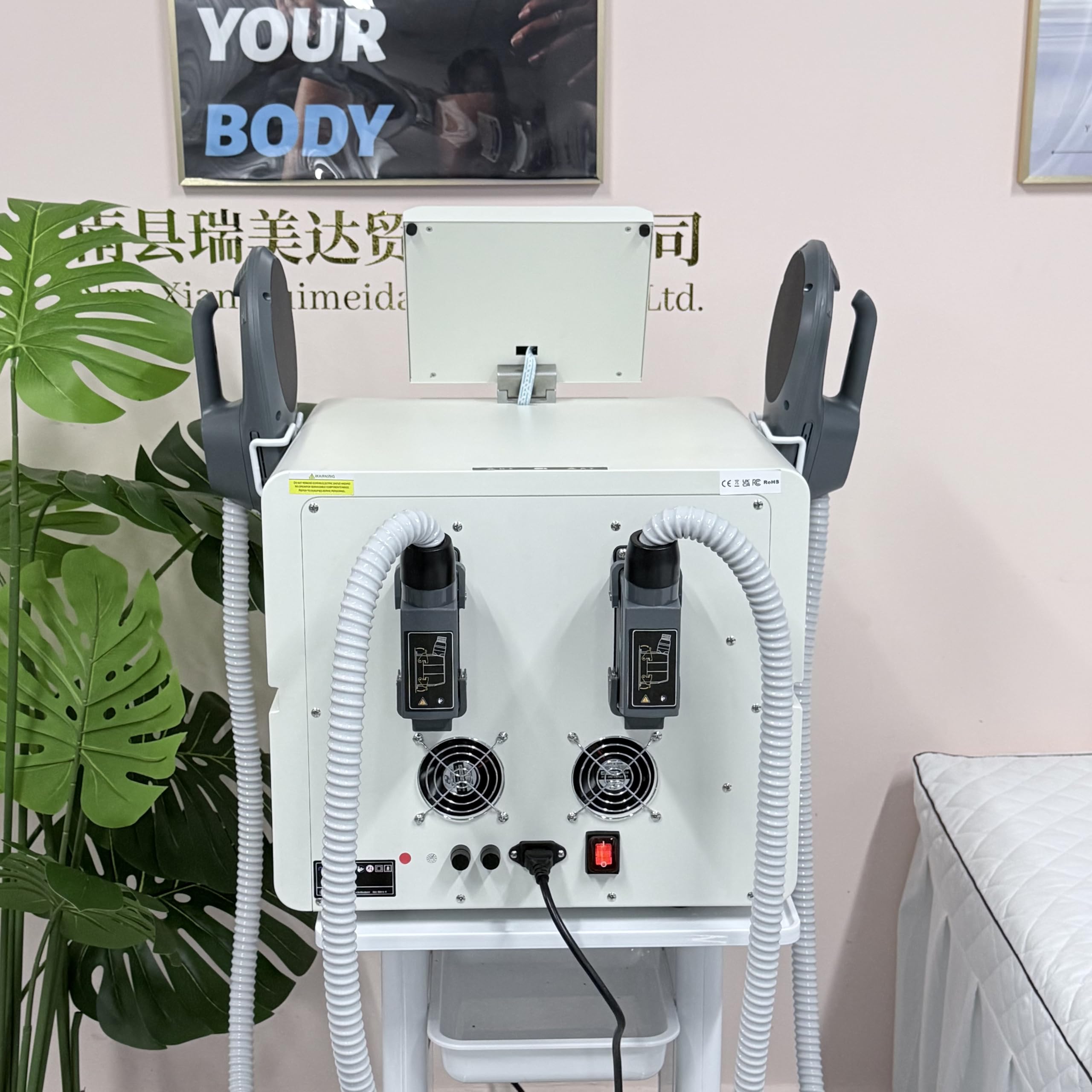 Body Sculpting Machine con RF y EMS, Reducción de Grasa | Tonificación Muscular, Cintura Estilizada, Glúteos Levantados, Piernas Delgadas, Masajeador Corporal (2 Manijas) (A)