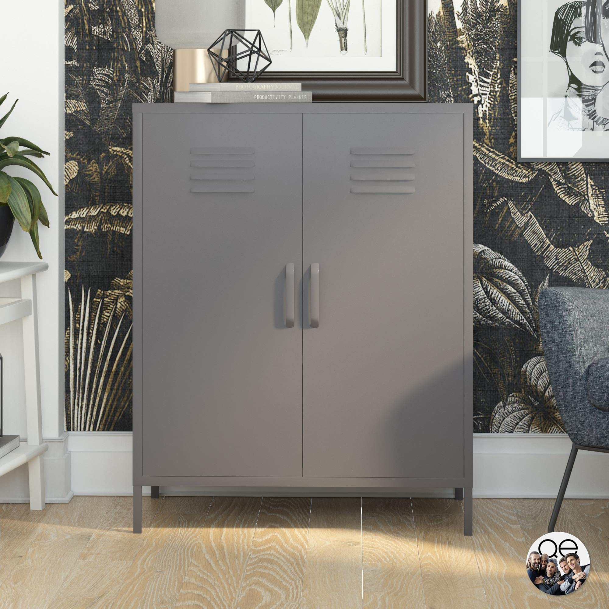 DHP Bradford 2 Door Metal Storage Cabinet Grey