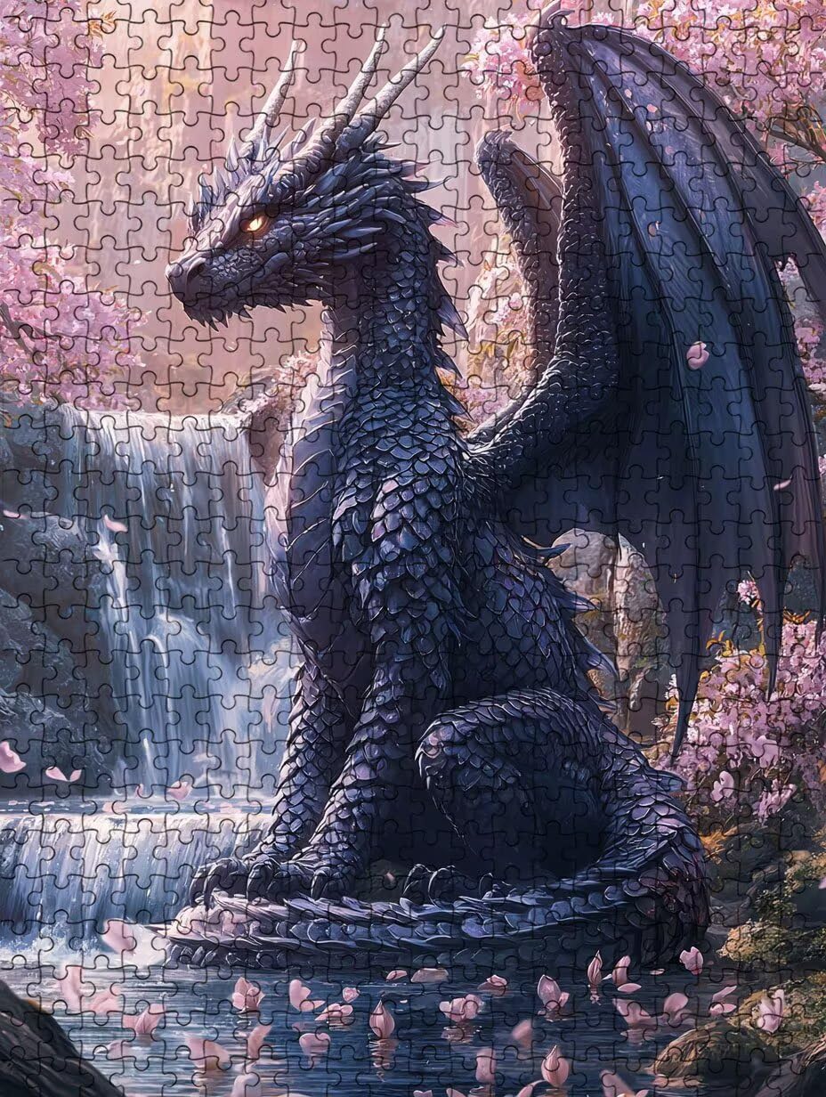 Wasserfall Drachen Puzzle 2000 Teile, Klassische Puzzles, Geschicklichkeitsspiel Puzzle für Erwachsene, Puzzlespiele für Die Ganze Familie, Mit Schöner Verpackung, Dekoration Puzzles DX0YL3-764