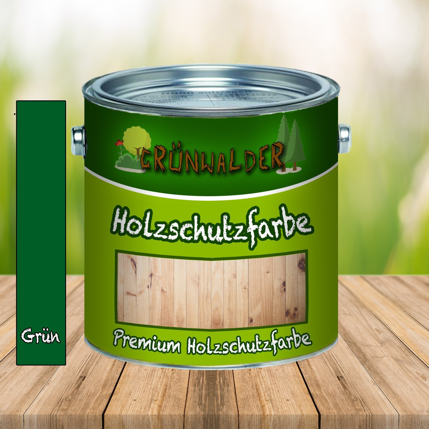 Wetterschutzfarbe premium Holzschutzfarbe hochdeckende Holz-Farbe (2,5 L, Grün)