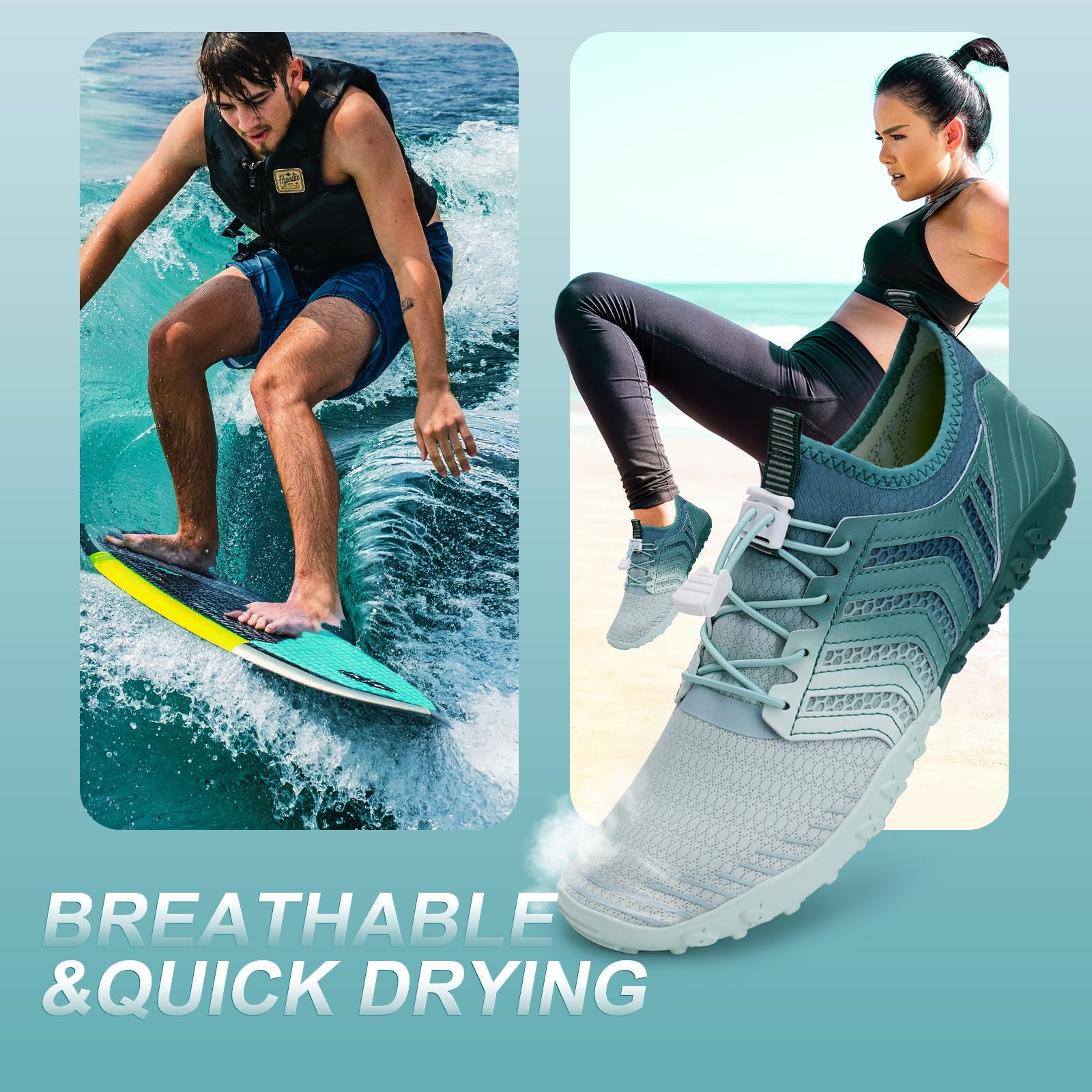 Mabove Strandschuhe Wasserschuhe Herren Damen Schnell Trocknen Surfschuhe Schwimmschuhe Aquaschuhe Badeschuhe Barfussschuhe - 4