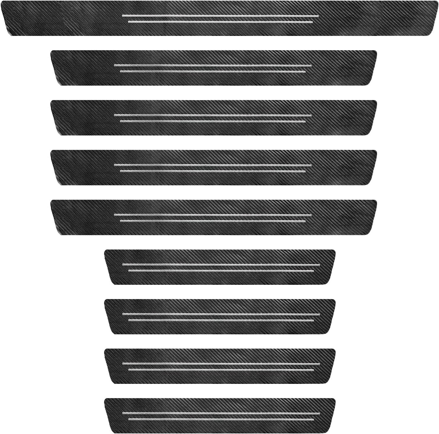 HONGDOUBAO 9 pcs Door Sill Protector Film, Suitable for BYD Atto 2, Car Door Sill Protector, Waterproof, Scratch-Resistant, Carbon Look