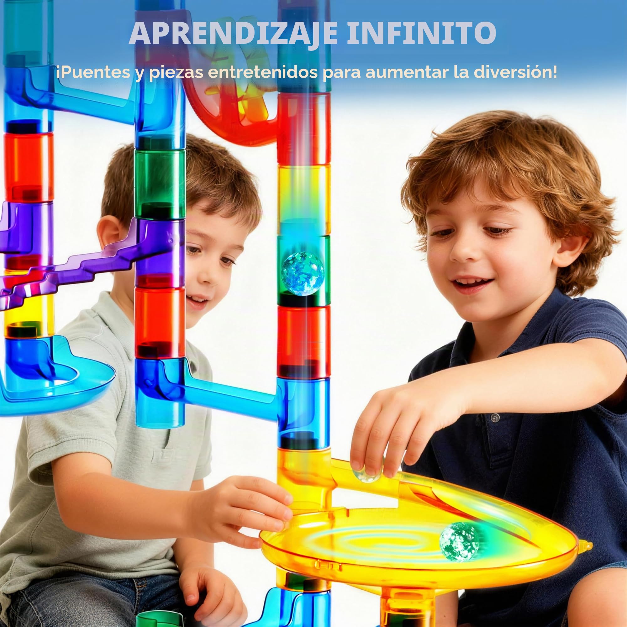 JOYIN 150 Pcs Circuito Canicas Mármol Maze Race Pista de Bolas Laberinto de Canicas Juego Educativo Regalo Navidad Cumpleaños de Juguete para Niños