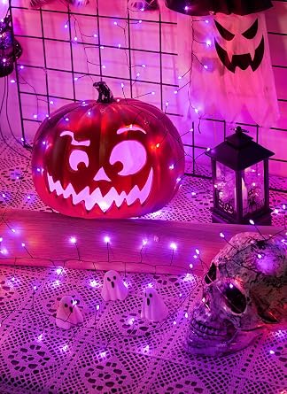 240 LED Solar Halloween Lights Outdoor Waterproof IP65, 20FT 8 Light Modes