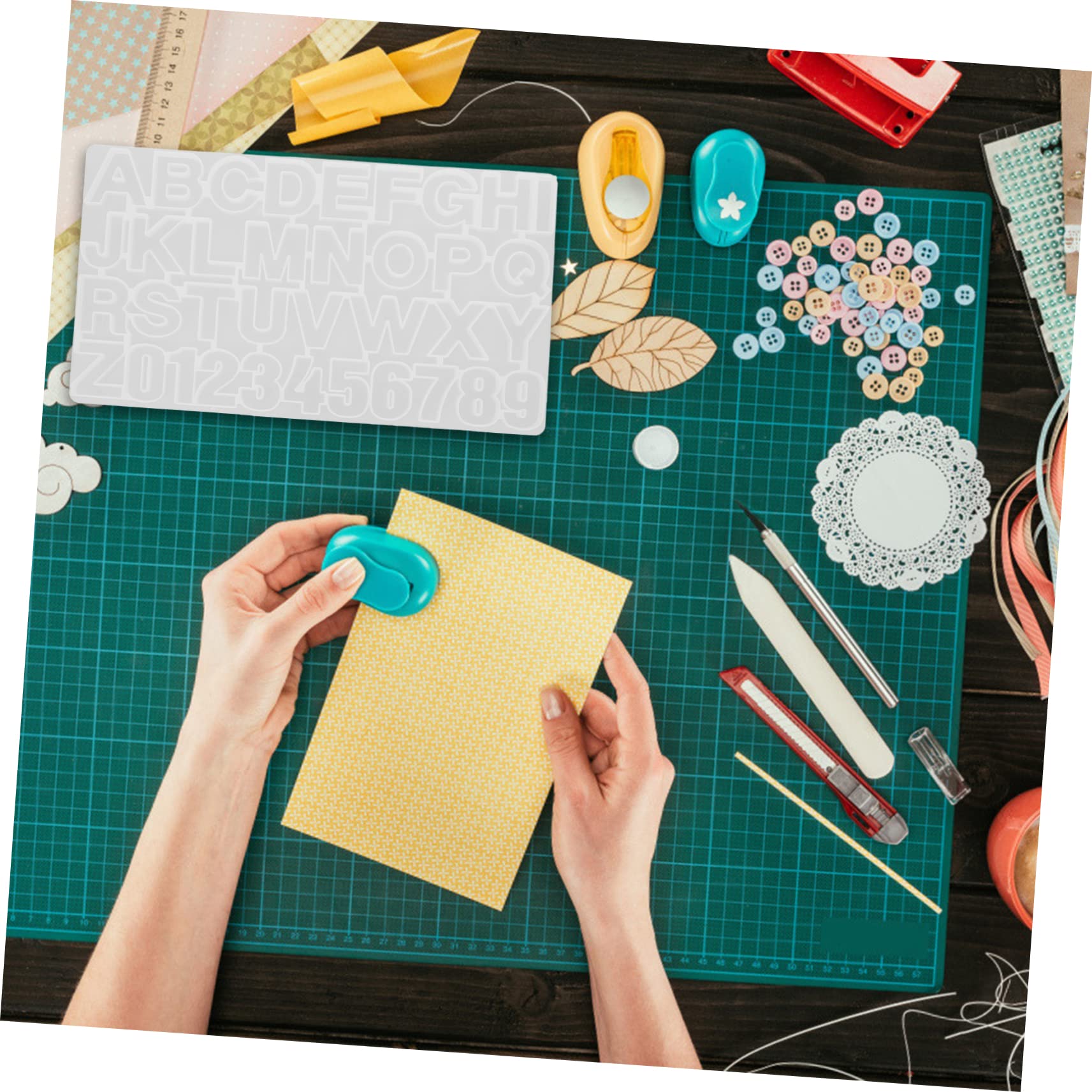 Moule en Silicone Lettres et Chiffres Diy, 1 Set pour Loisirs Créatifs