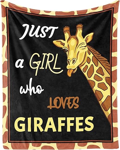 Manta de jirafa para regalar  Manta de 40 x 50 pulgadas para adultos y niños, mantas negras de felpa suave para sofá, sofá