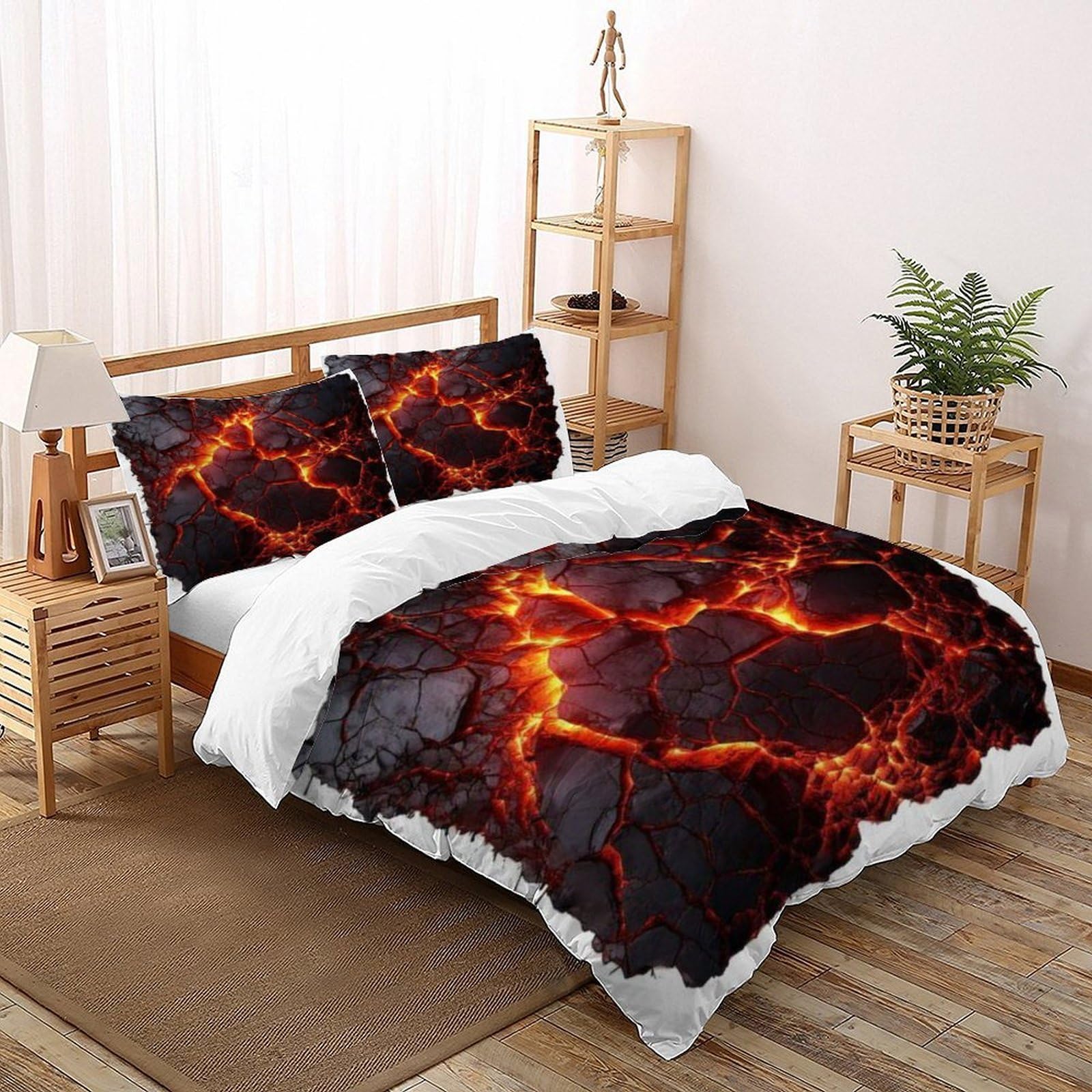Housse de couette pour lit 260x220cm hypoallergénique et douce en microfibre