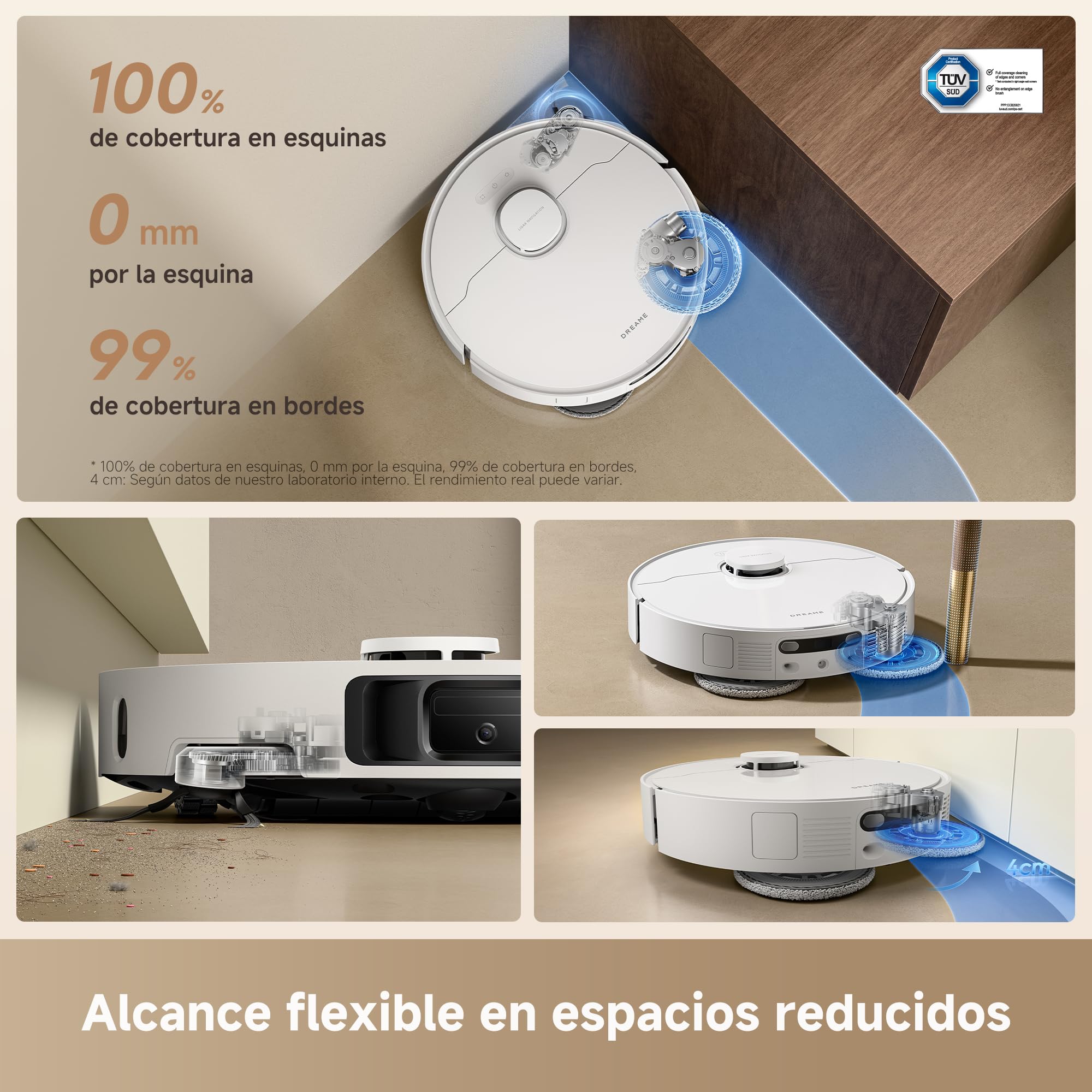 dreame L10s Ultra Gen 3 Kit Robot Aspirador y Friegasuelos, Succión de 25.000Pa, Cepillo Lateral y Mopa Extensible, AceClean DryBoard y Autolimpieza Automática de Mopa, Secado con Aire Caliente