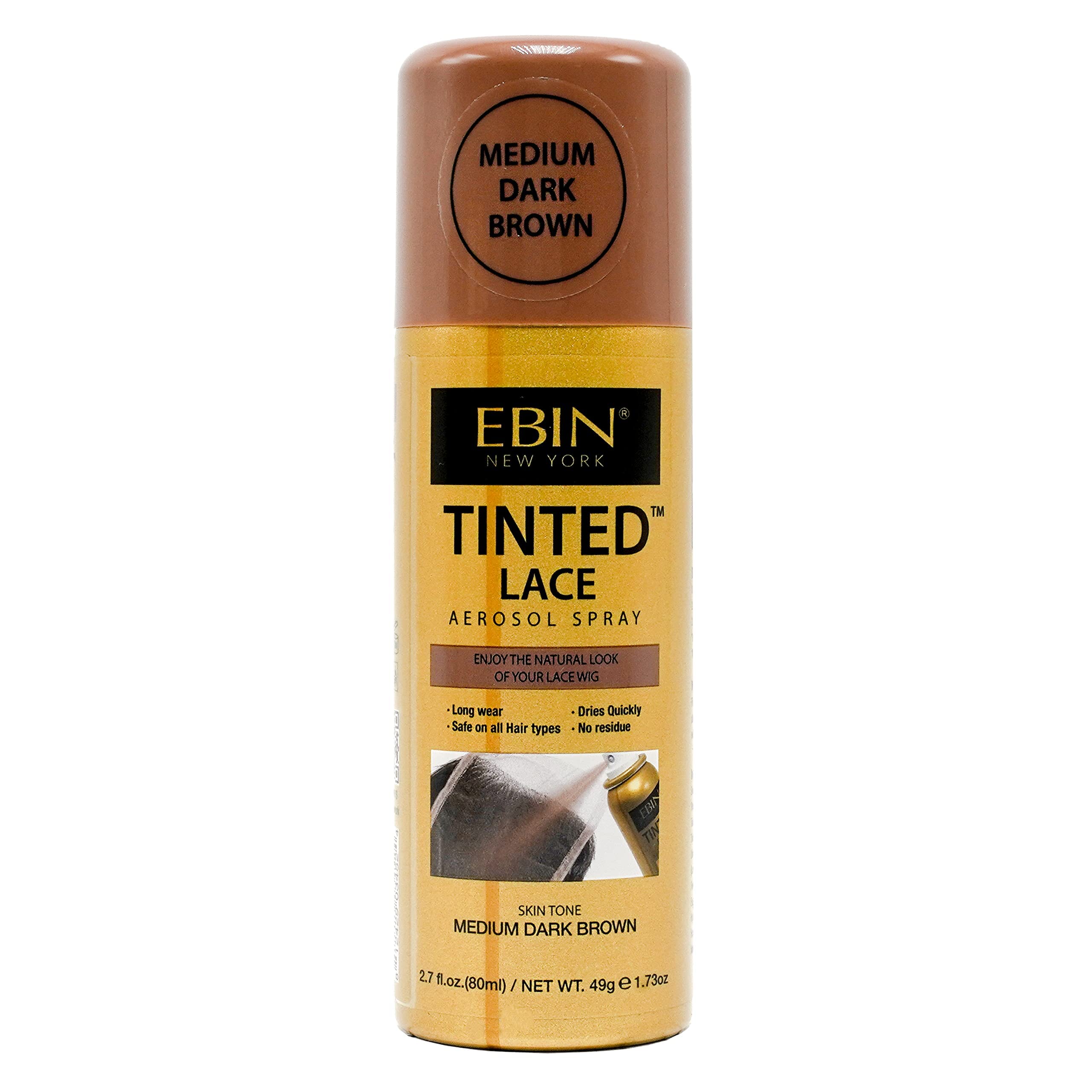 Tinted Lace Aerosol Color Spray Natural Scalp Color Lace Cover Up Spray Browns (Medium Dark Brown)