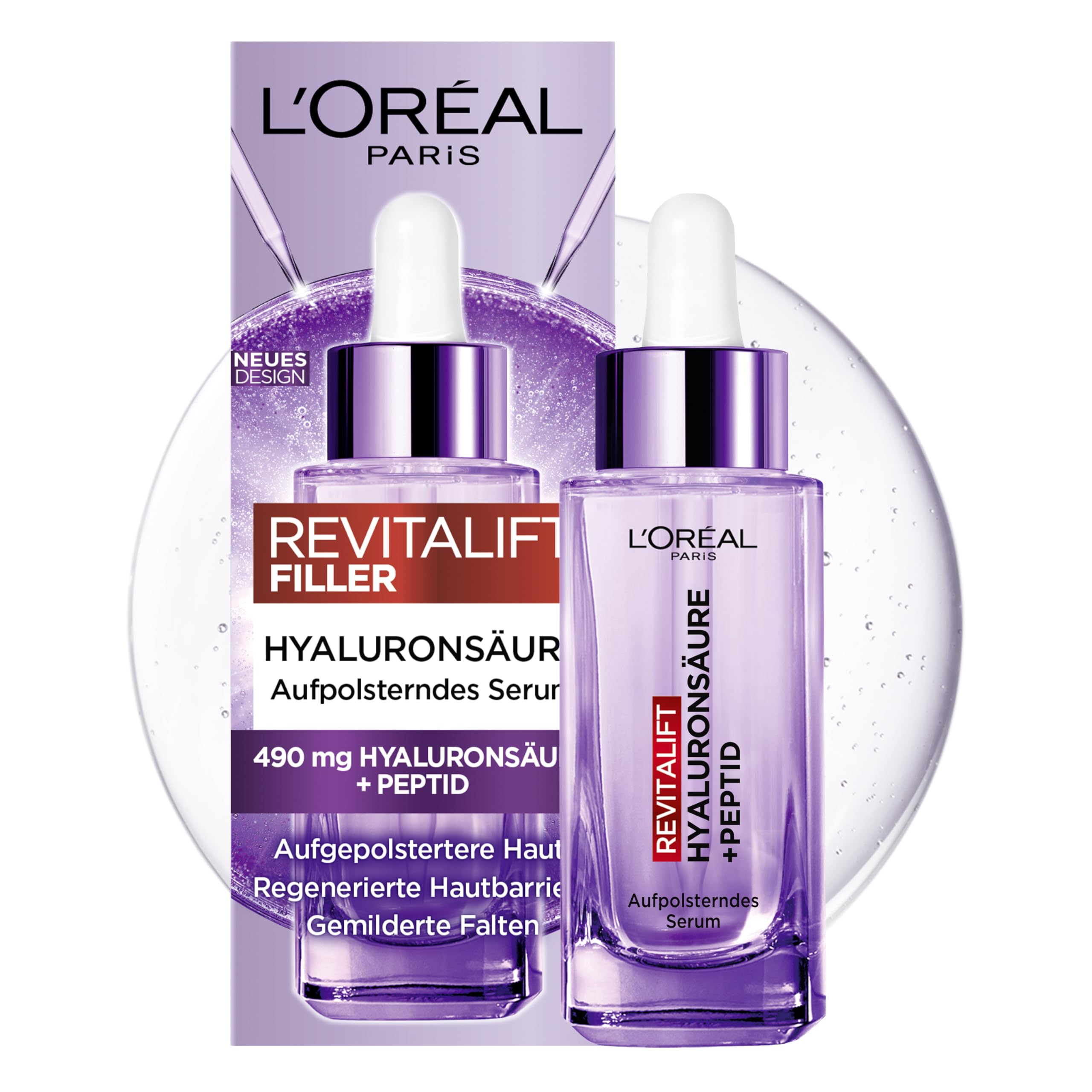 L'Oréal Paris Sérum repulpant Revitalift Filler pour réduire les rides, pour une peau jeune et repulpée avec 1,​5% d'acide hyaluronique, sérum visage Revitalift Filler 1 x 30 ml