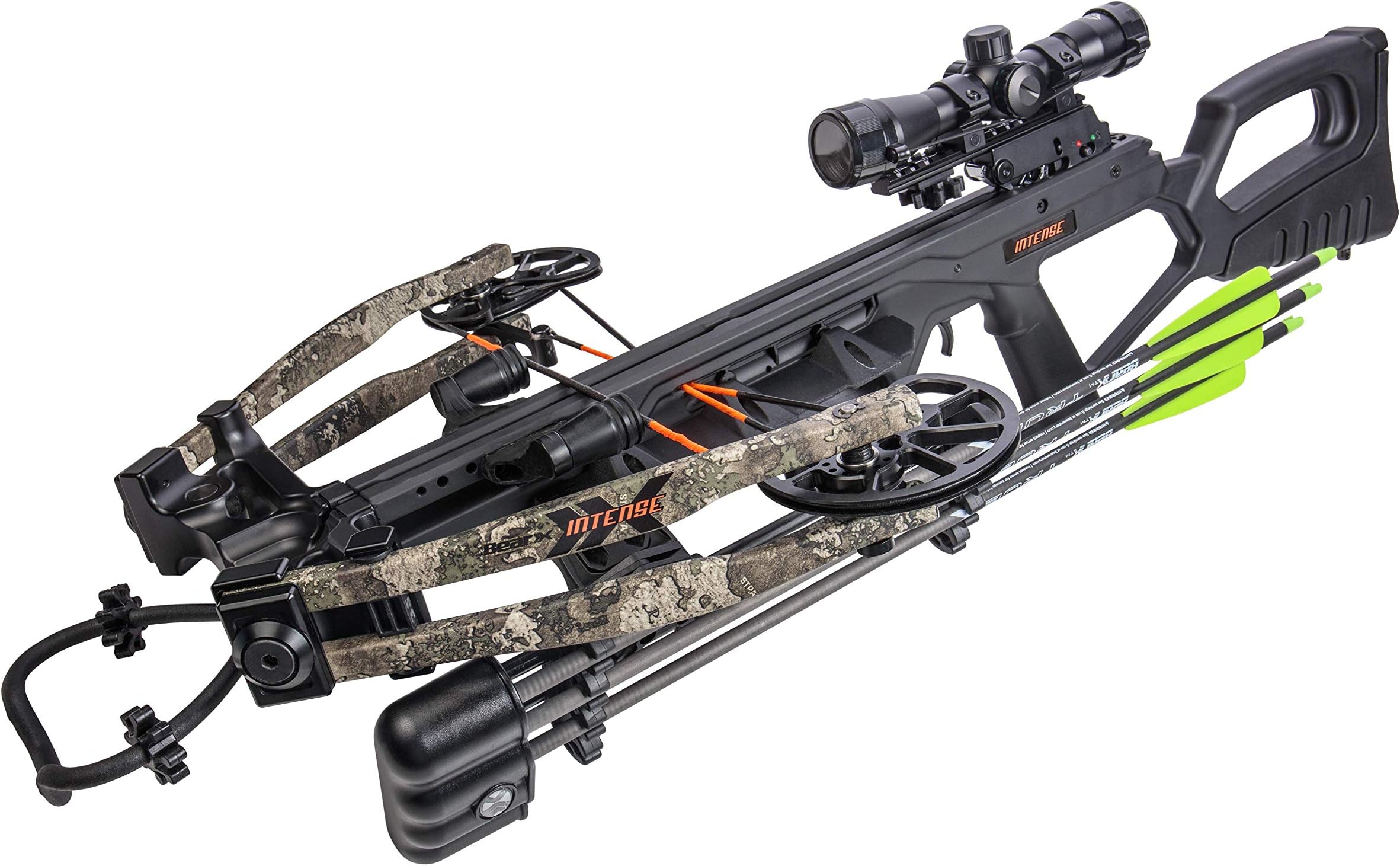 BearX Intense Ready to Shoot Crossbow Package with Scope, Quiver, Bolts, Cocking Rope, and Wax