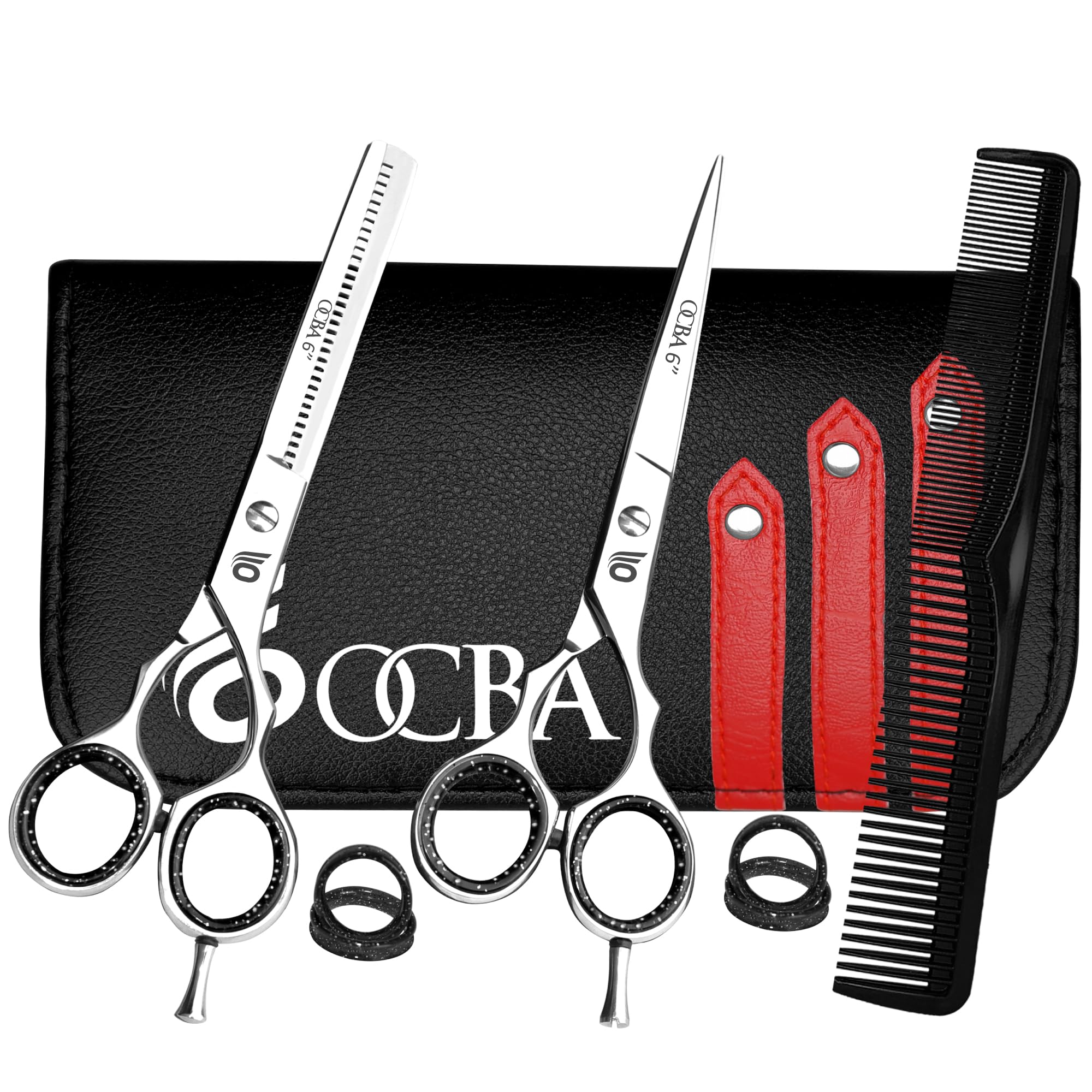Friseurschere OCBA Professionelles 6' Haarschneideschere & Haarschere Haarschere Perfektes Design für Friseure & Salons Haarschneideschere für Männer und Frauen