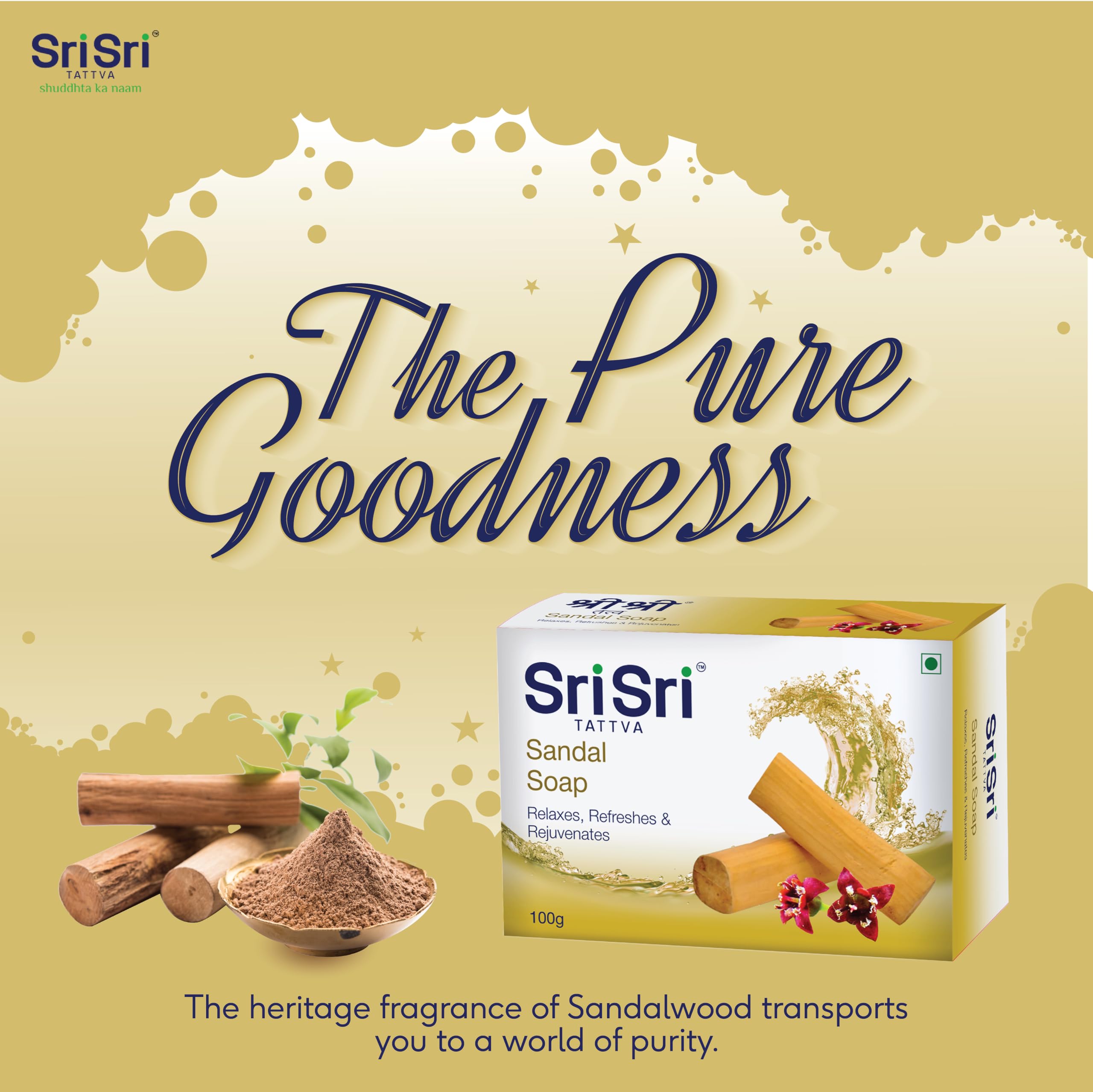 Sri Sri Tattva Sandal Soap, 100g (Pack of 2)