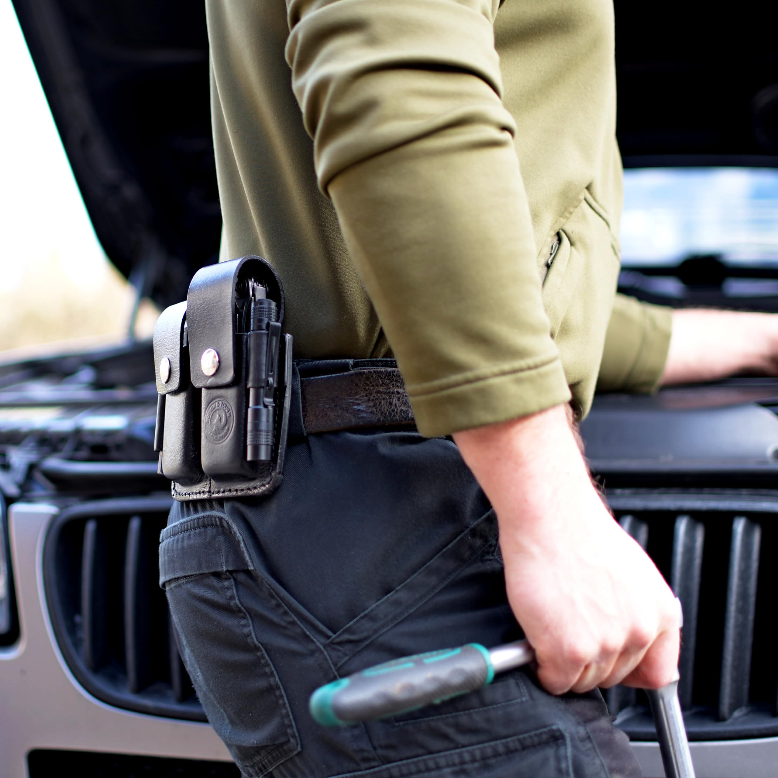 Étui de protection en cuir de qualité supérieure pour Leatherman, Bit Kit, Bit Driver Extender et lampe de poche