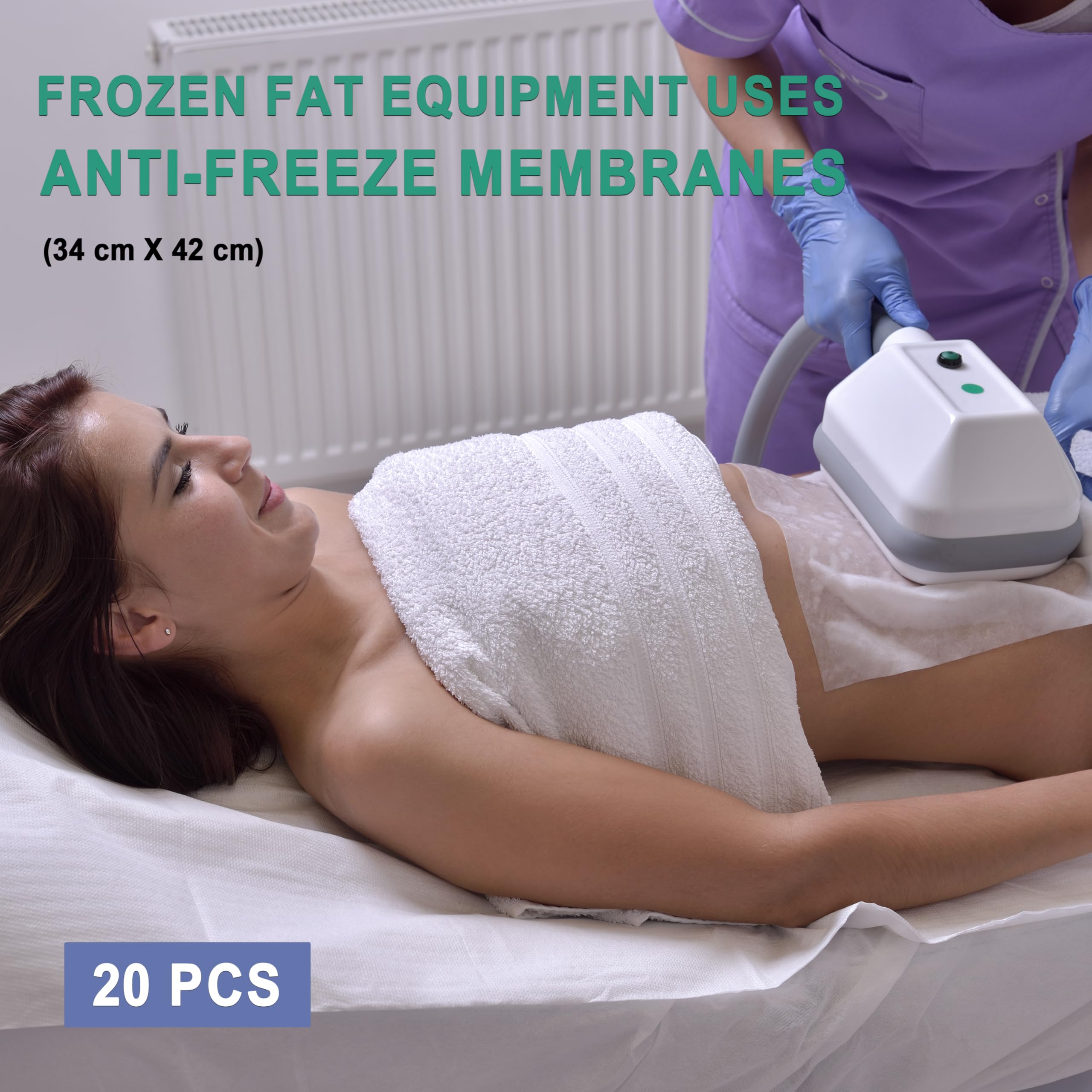 Elitzia Lot de 20 membranes antigel pour machine de congélation des graisses - Protège la peau - Professionnel - Cryolipolyse - Anti-gel - Grande taille - Sûr et confortable - ETB34 (34 x 42 cm)
