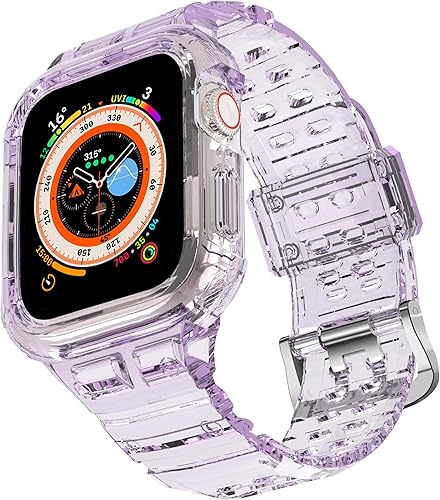 CRIS-BAND Bumper Bands Compatible with Apple Watch Band 45mm 44mm 42mm 41mm 40mm 38mm for Women Men, Water Shock-Proof Strap for iWatch Apple Watch Band with Case for Series 9 8 7 6 SE 5 4 3 2 1