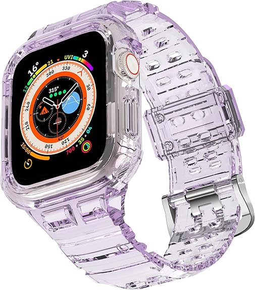 CRIS-BAND Bumper Bands Compatible with Apple Watch Band 45mm 44mm 42mm 41mm 40mm 38mm for Women Men, Water Shock-Proof Strap for iWatch Apple Watch Band with Case for Series 9 8 7 6 SE 5 4 3 2 1