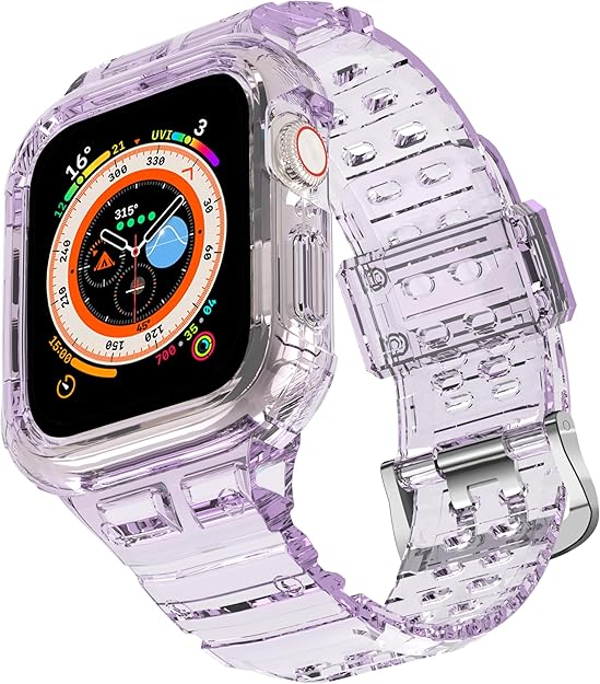 CRIS-BAND Bumper Bands Compatible with Apple Watch Band 45mm 44mm 42mm 41mm 40mm 38mm for Women Men, Water Shock-Proof Strap for iWatch Apple Watch Band with Case for Series 9 8 7 6 SE 5 4 3 2 1